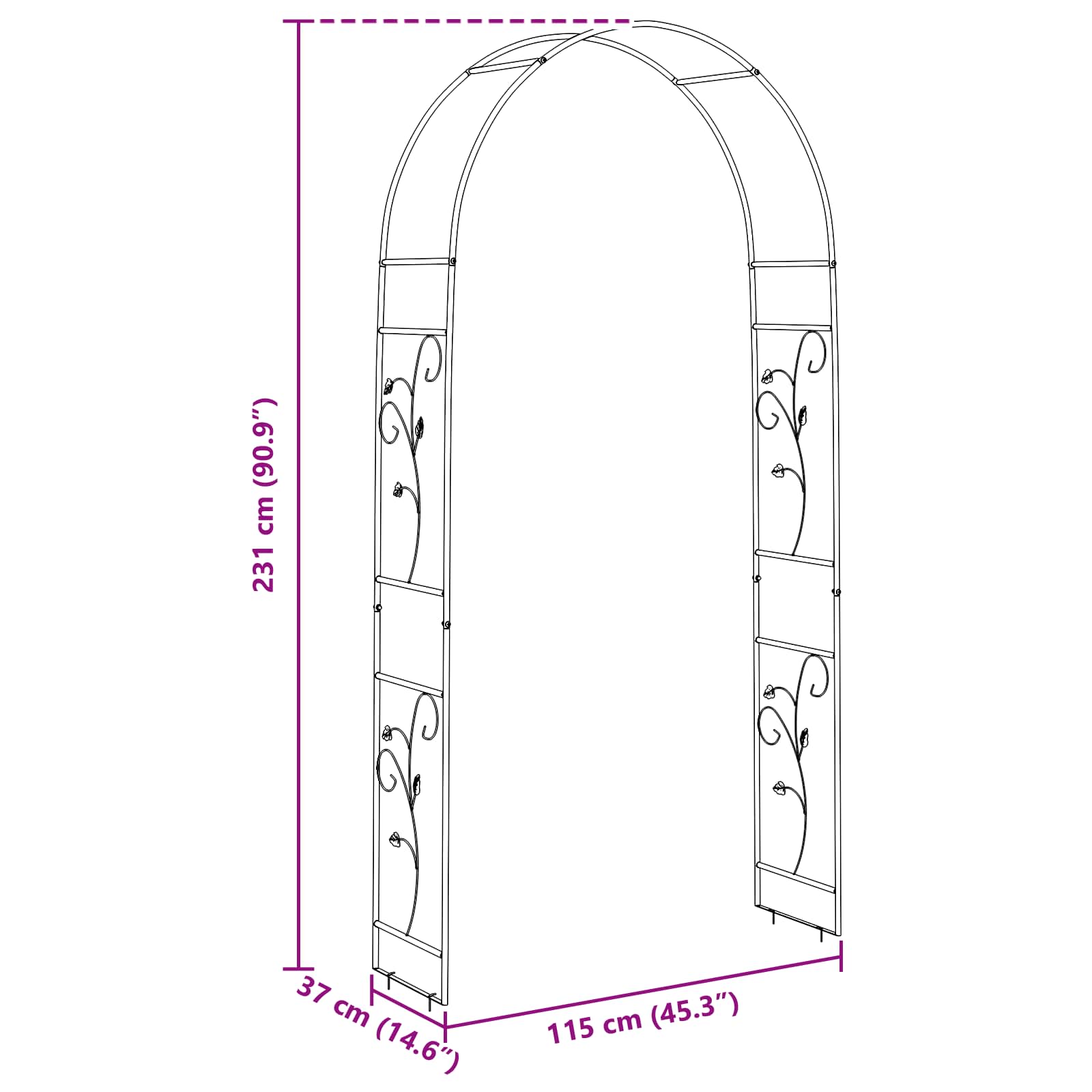 Sodo arka Juoda 115 x 37 x 231 cm Sodo arka Juoda 115 x 37 x 231 cm