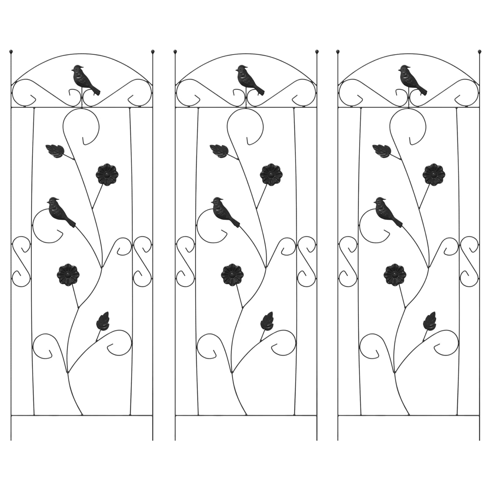 Sodo tvora 3 vnt. Juoda 110 x 40 cm Plienas Sodo tvora 3 vnt. Juoda 110 x 40 cm Plienas - Image 3