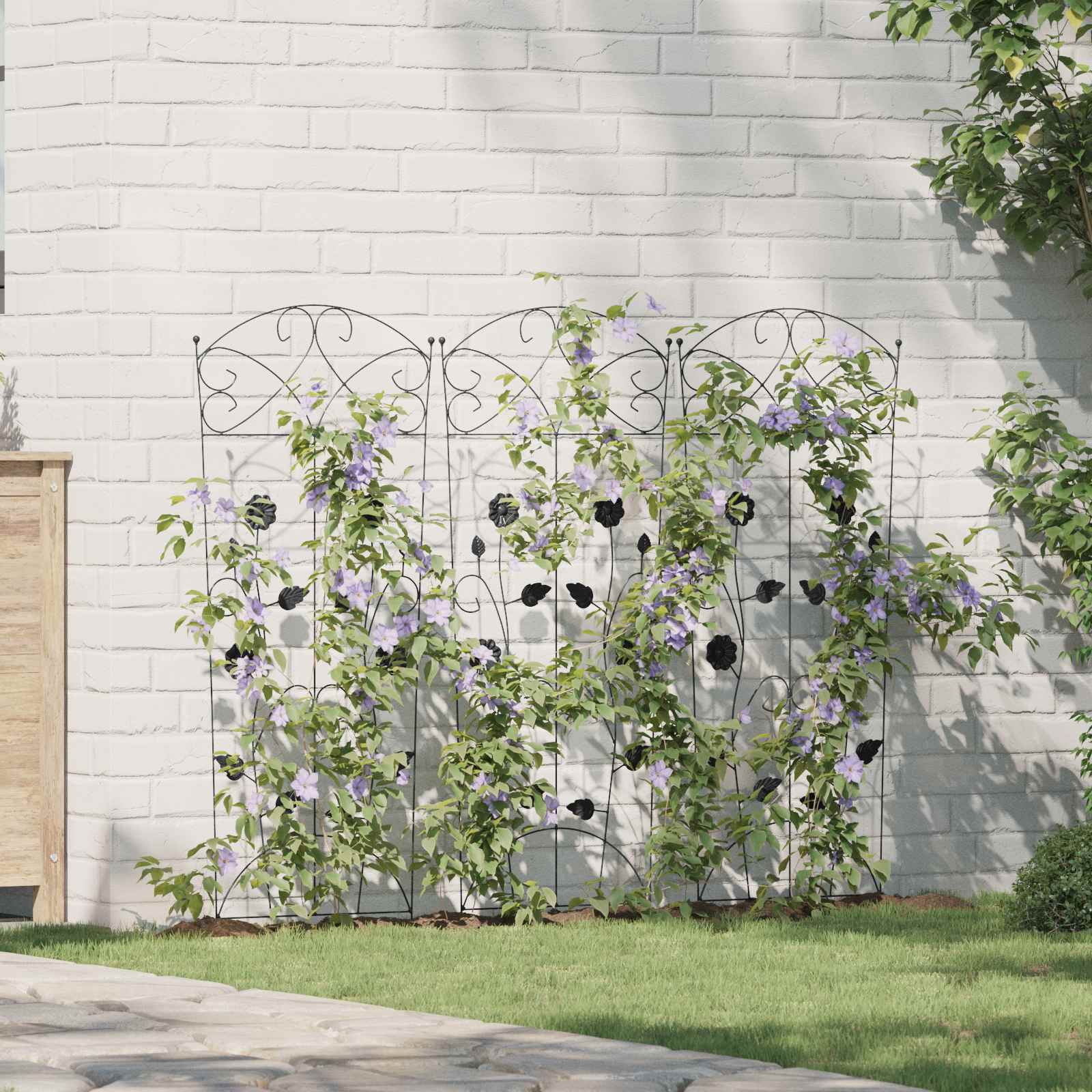 Sodo tvora 3 vnt. Juoda 110,5 x 42,5 cm Plienas Sodo tvora 3 vnt. Juoda 110,5 x 42,5 cm Plienas - Image 2