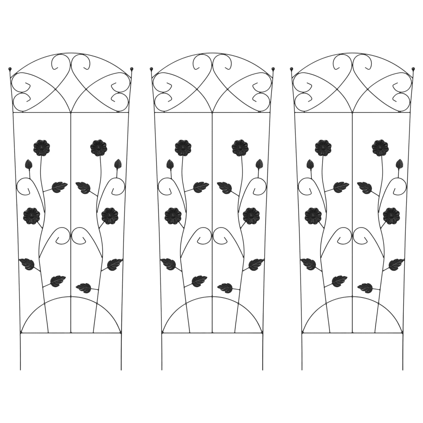 Sodo tvora 3 vnt. Juoda 110,5 x 42,5 cm Plienas Sodo tvora 3 vnt. Juoda 110,5 x 42,5 cm Plienas - Image 3