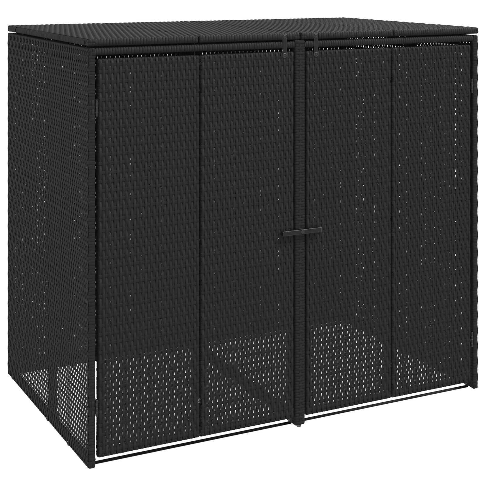 Šiukšlių dėžė 2 vnt. Juoda 130 x 80 x 115 cm Polietilenas Šiukšlių dėžė 2 vnt. Juoda 130 x 80 x 115 cm Polietilenas - Image 3