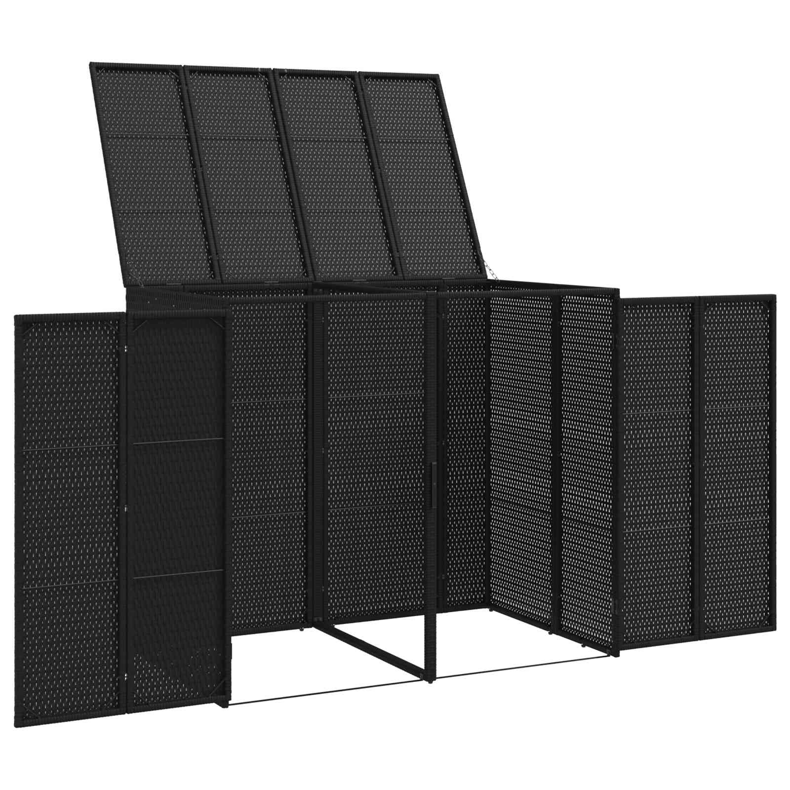 Šiukšlių dėžė 2 vnt. Juoda 130 x 80 x 115 cm Polietilenas Šiukšlių dėžė 2 vnt. Juoda 130 x 80 x 115 cm Polietilenas - Image 5