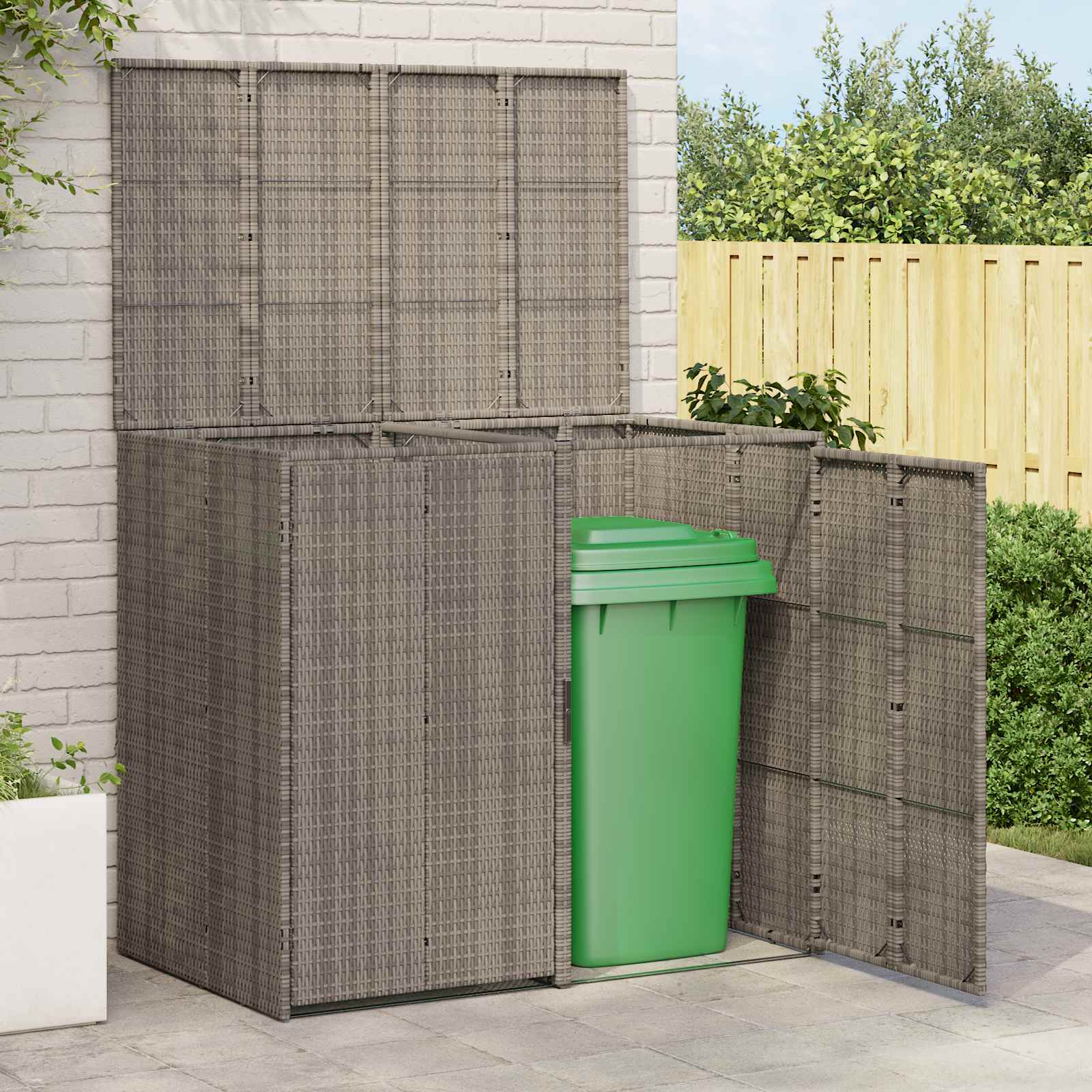 Šiukšlių dėžė 2 vnt. Pilka 130 x 80 x 115 cm Polietilenas Šiukšlių dėžė 2 vnt. Pilka 130 x 80 x 115 cm Polietilenas - Image 2