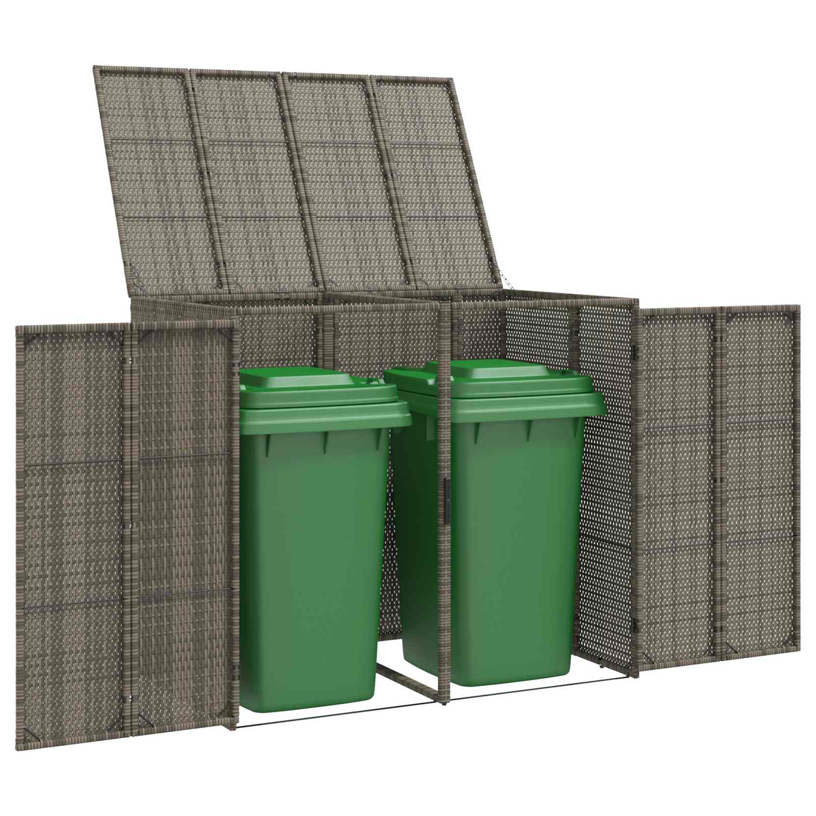 Šiukšlių dėžė 2 vnt. Pilka 130 x 80 x 115 cm Polietilenas Šiukšlių dėžė 2 vnt. Pilka 130 x 80 x 115 cm Polietilenas - Image 11