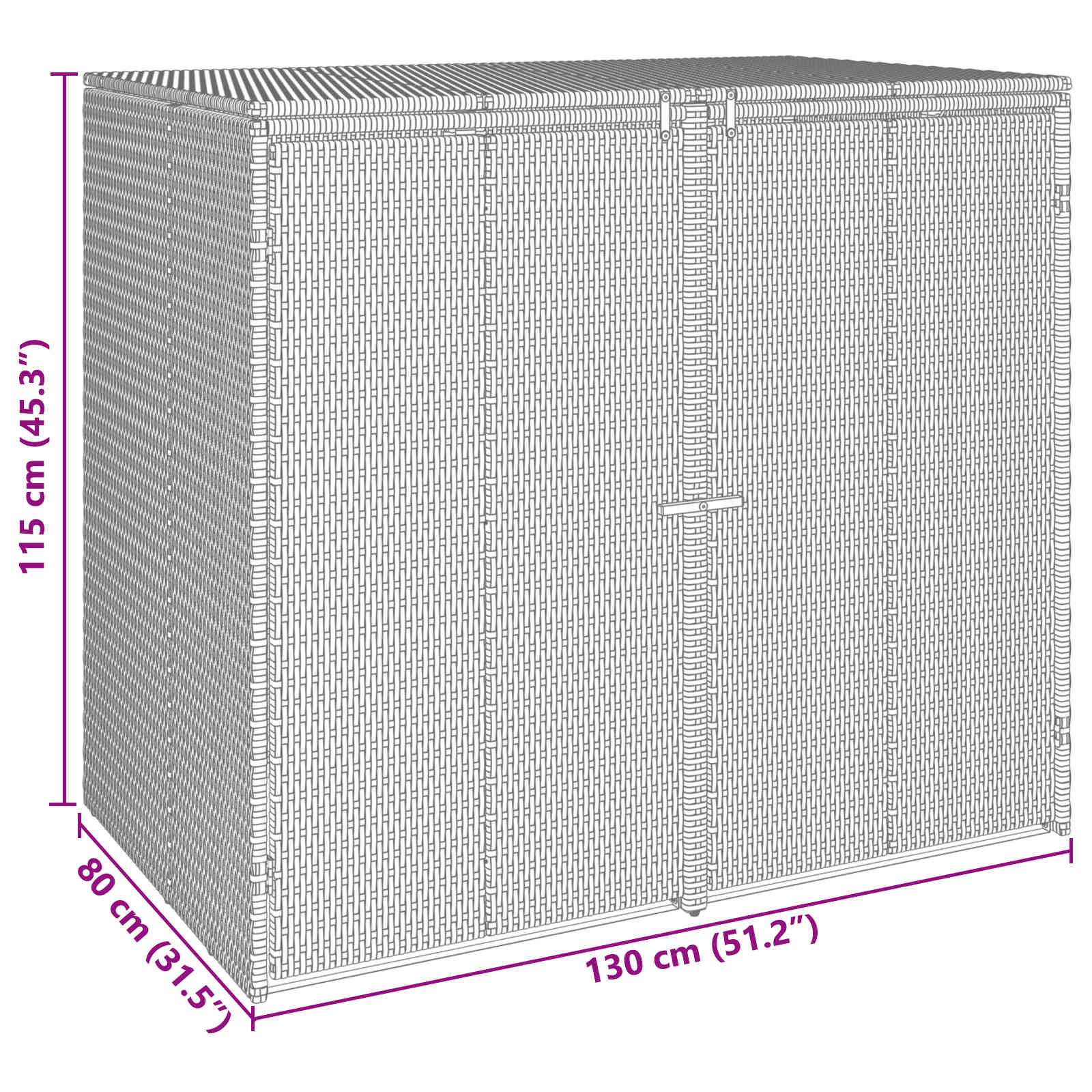 Šiukšlių dėžė 2 vnt. Pilka 130 x 80 x 115 cm Polietilenas Šiukšlių dėžė 2 vnt. Pilka 130 x 80 x 115 cm Polietilenas - Image 12