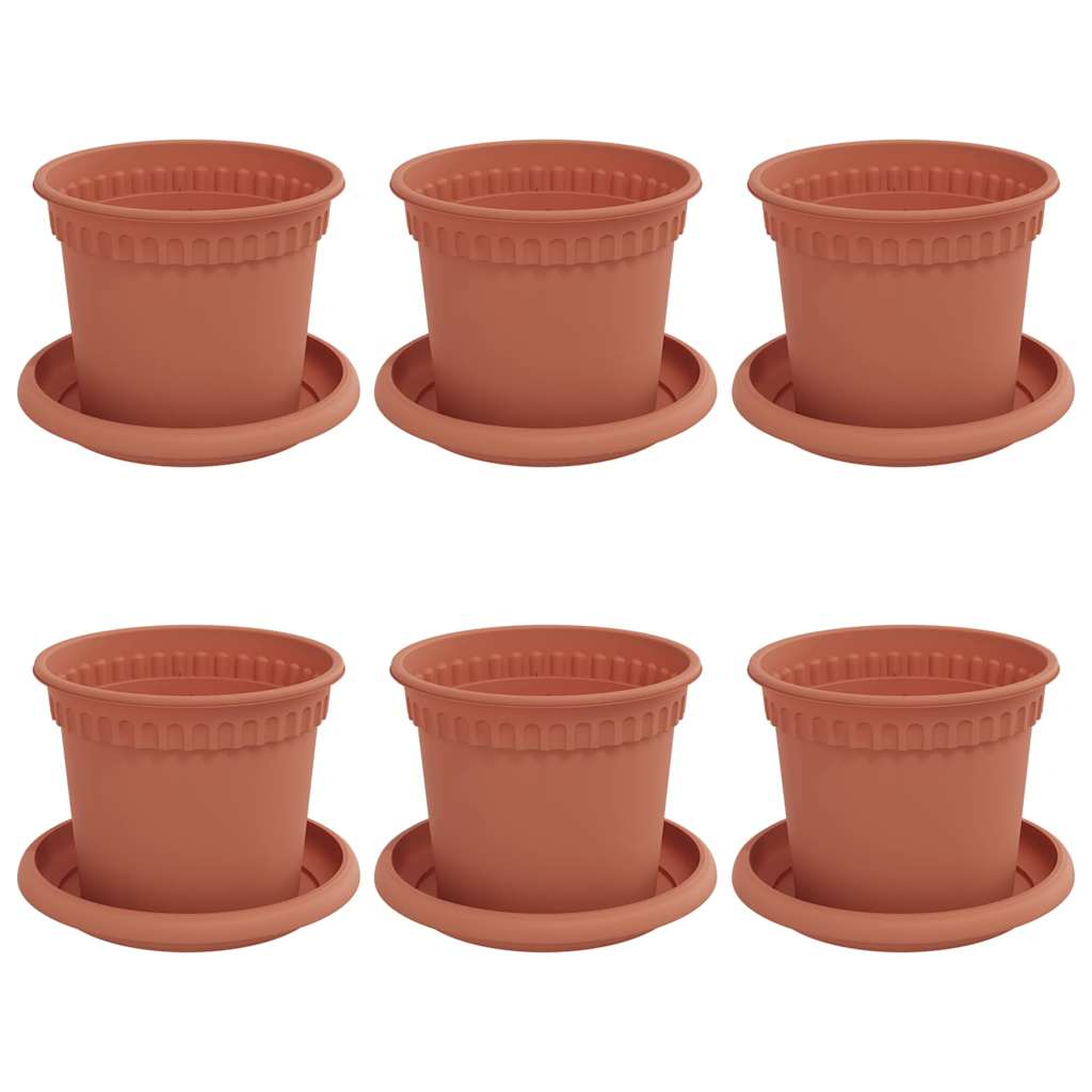 Augalų vazonai 6 vnt. Raudona plyta Plastmasė Augalų vazonai 6 vnt. Raudona plyta Plastmasė - Image 3