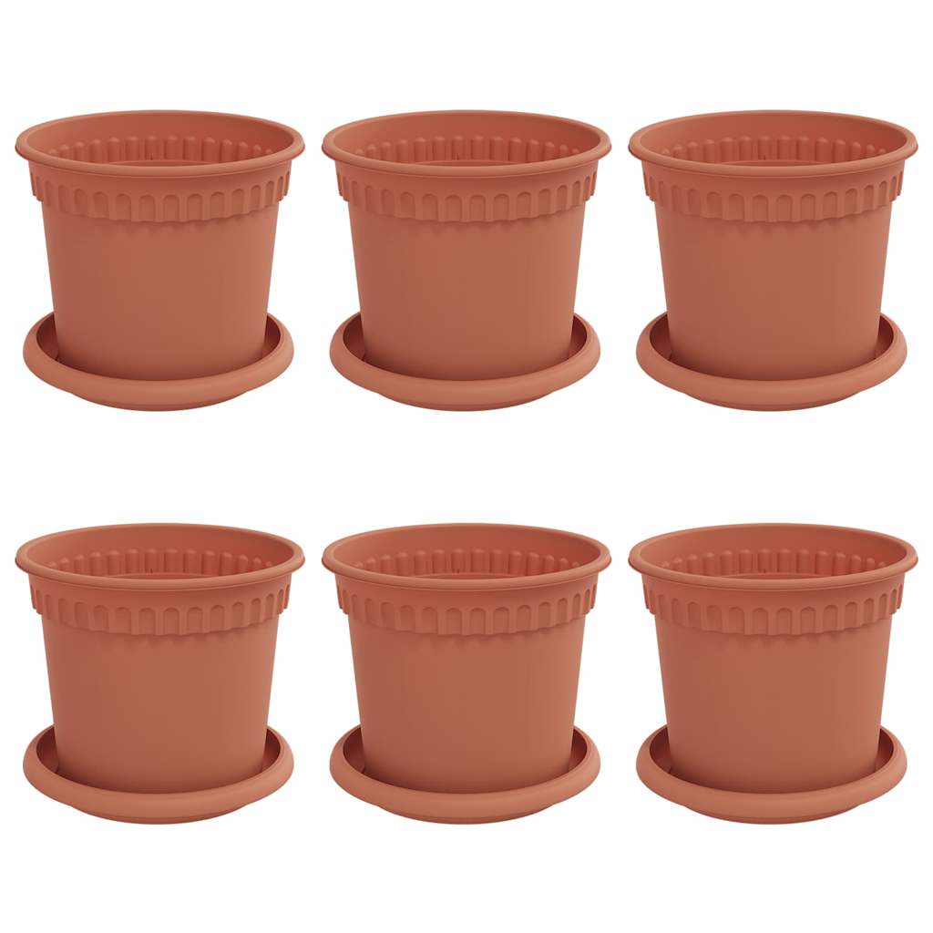 Augalų vazonai 6 vnt. Raudona plyta Plastmasė Augalų vazonai 6 vnt. Raudona plyta Plastmasė - Image 3