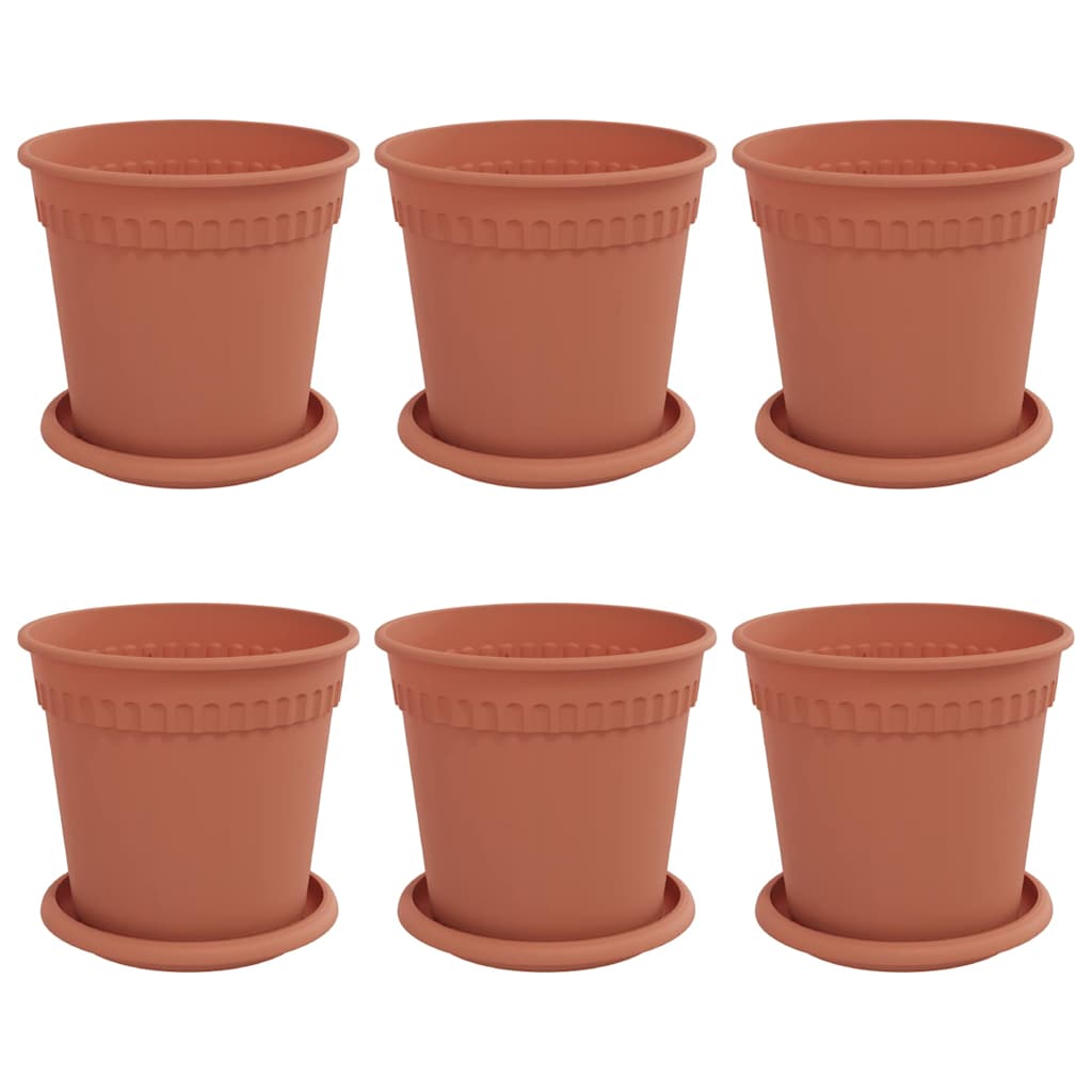 Augalų vazonai 6 vnt. Raudona plyta Plastmasė Augalų vazonai 6 vnt. Raudona plyta Plastmasė - Image 3