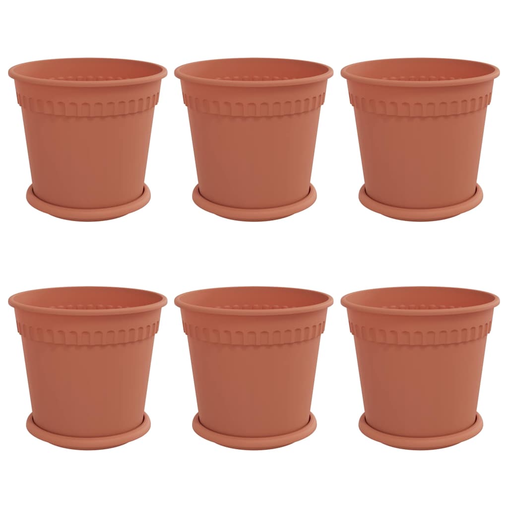 Augalų vazonai 6 vnt. Raudona plyta Plastmasė Augalų vazonai 6 vnt. Raudona plyta Plastmasė - Image 3
