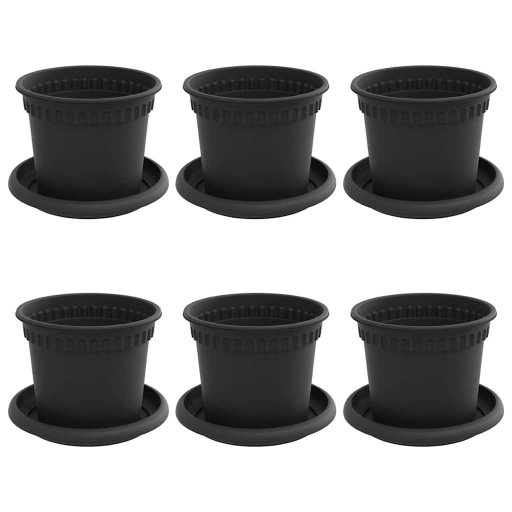 Augalų vazonai 6 vnt. Juoda Plastmasė Augalų vazonai 6 vnt. Juoda Plastmasė - Image 3