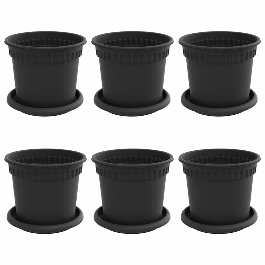 Augalų vazonai 6 vnt. Juoda Plastmasė Augalų vazonai 6 vnt. Juoda Plastmasė - Image 3