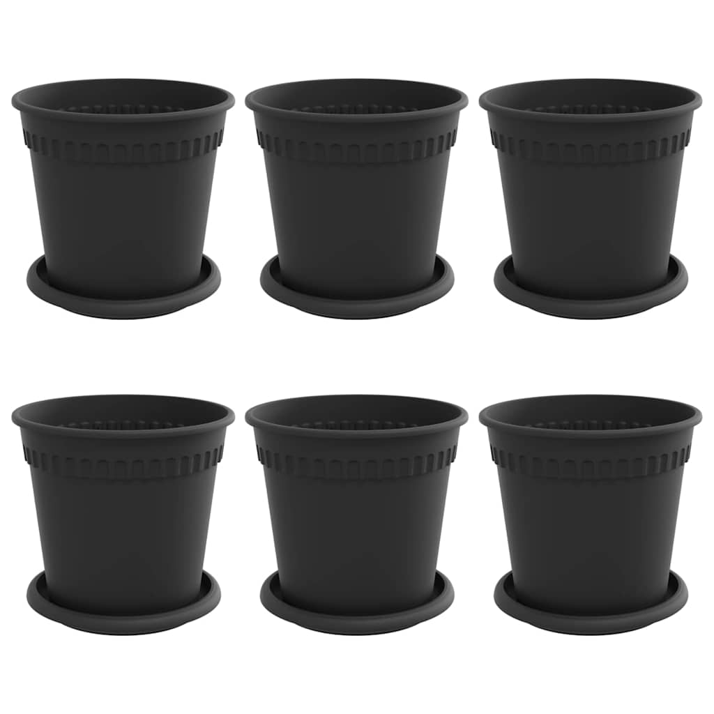 Augalų vazonai 6 vnt. Juoda Plastmasė Augalų vazonai 6 vnt. Juoda Plastmasė - Image 3