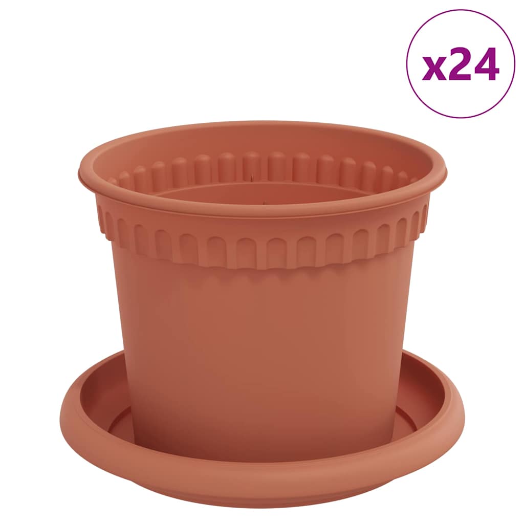Augalų vazonai 24 vnt. Raudona plyta Plastmasė Augalų vazonai 24 vnt. Raudona plyta Plastmasė - Image 3