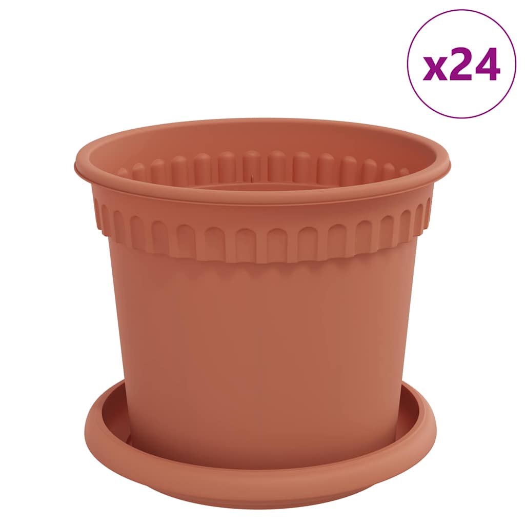Augalų vazonai 24 vnt. Raudona plyta Plastmasė Augalų vazonai 24 vnt. Raudona plyta Plastmasė - Image 3