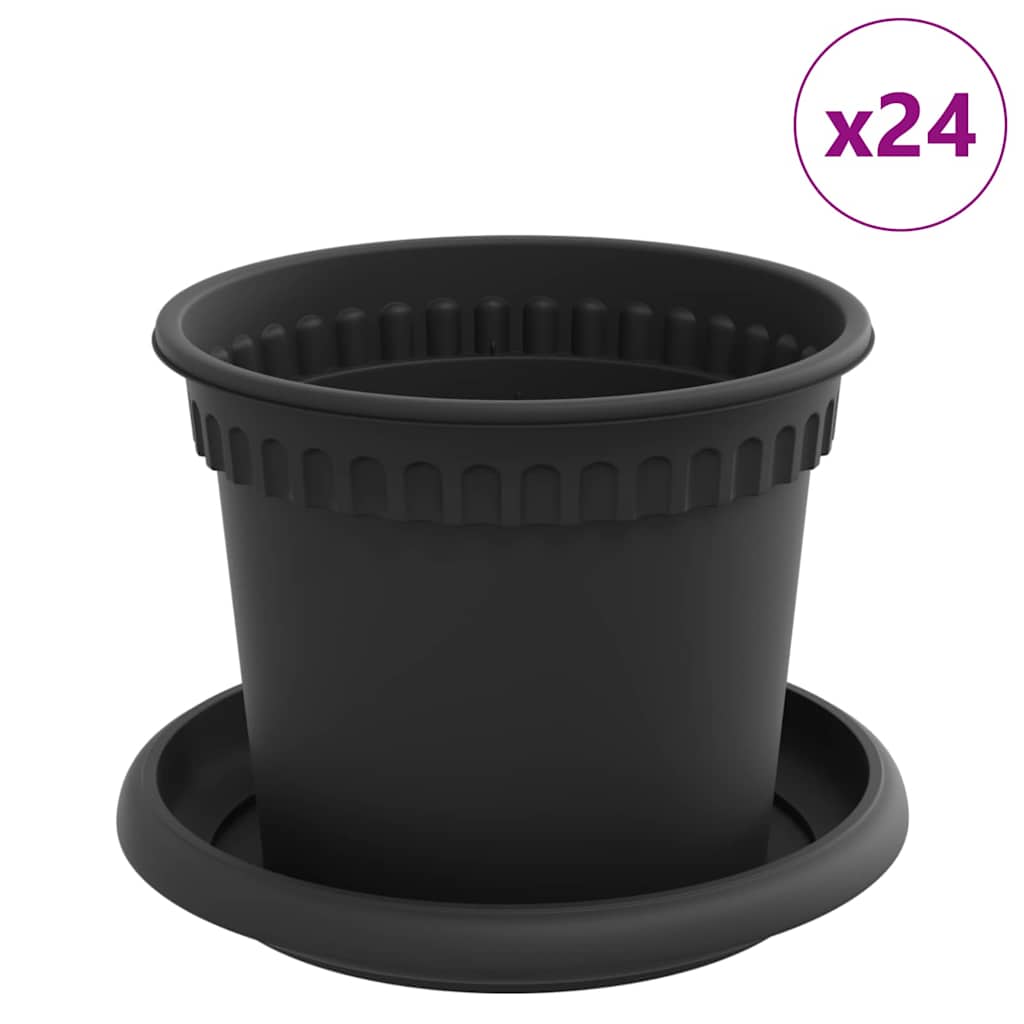 Augalų vazonai 24 vnt. Juoda Plastmasė Augalų vazonai 24 vnt. Juoda Plastmasė - Image 3