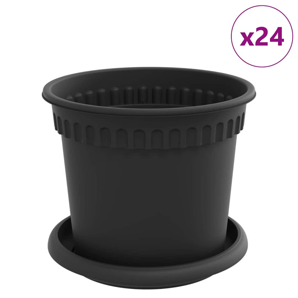 Augalų vazonai 24 vnt. Juoda Plastmasė Augalų vazonai 24 vnt. Juoda Plastmasė - Image 3