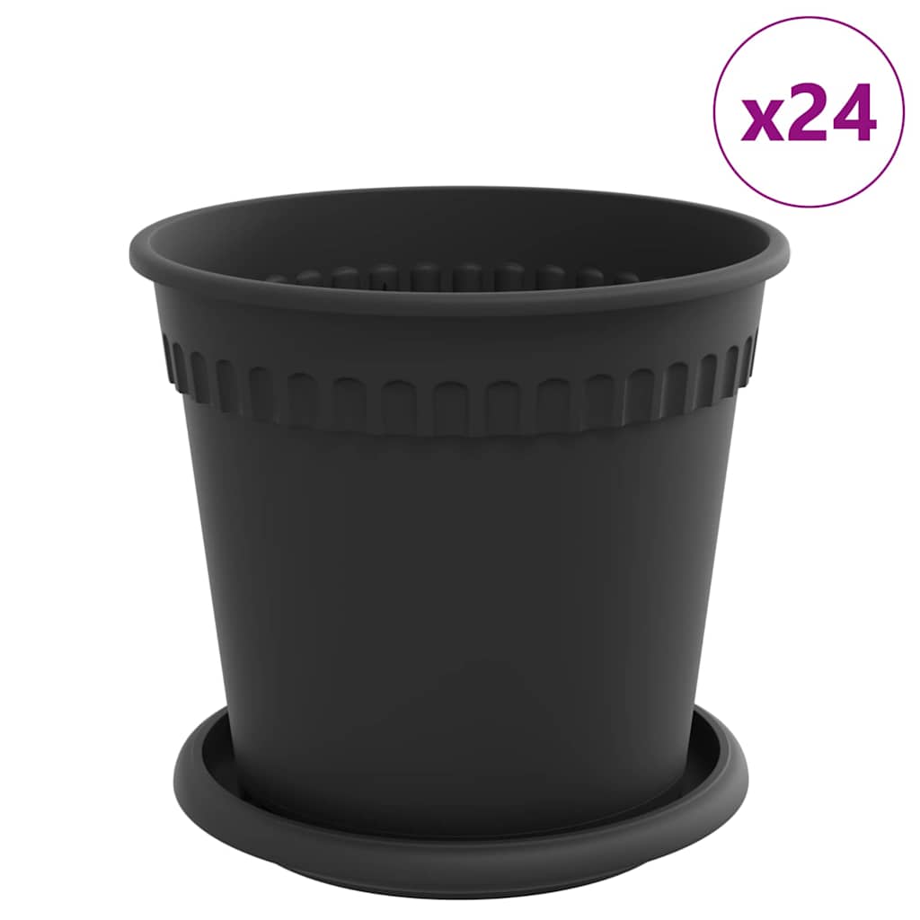 Augalų vazonai 24 vnt. Juoda Plastmasė Augalų vazonai 24 vnt. Juoda Plastmasė - Image 3