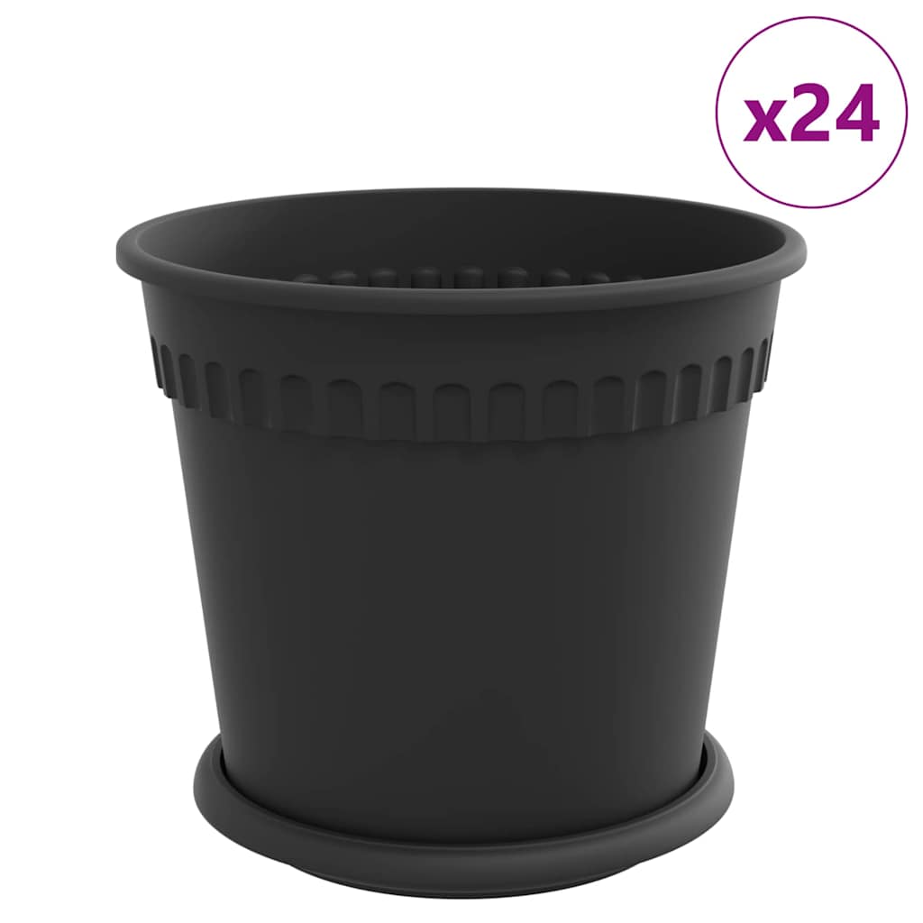 Augalų vazonai 24 vnt. Juoda Plastmasė Augalų vazonai 24 vnt. Juoda Plastmasė - Image 3
