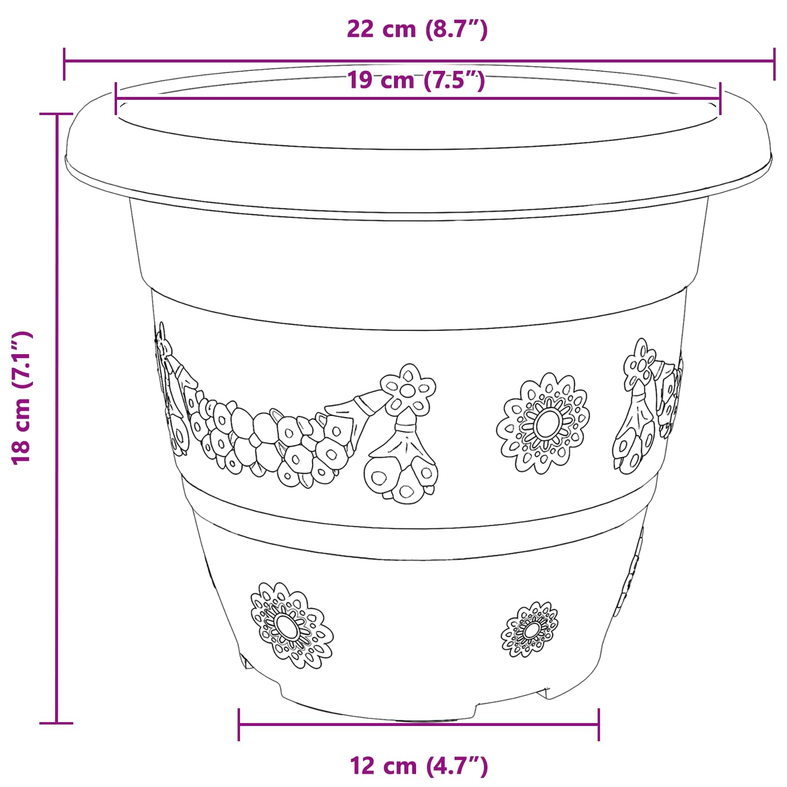 Augalų vazonai 6 vnt. Raudona plyta Ø 22 x 18 cm Plastmasė Augalų vazonai 6 vnt. Raudona plyta Ø 22 x 18 cm Plastmasė - Image 12