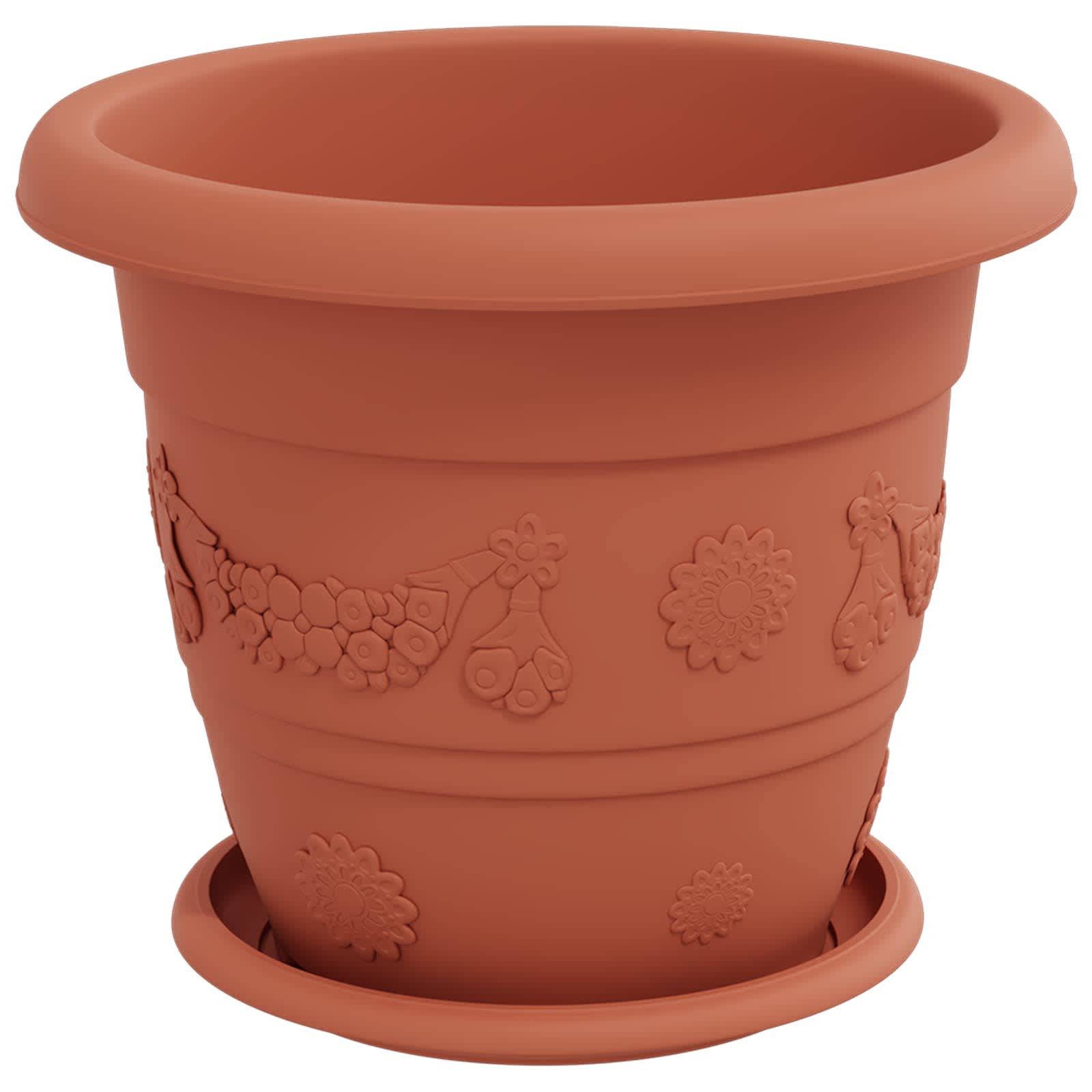 Augalų vazonai 6 vnt. Raudona plyta Ø 26 x 21.5 cm Plastmasė Augalų vazonai 6 vnt. Raudona plyta Ø 26 x 21.5 cm Plastmasė - Image 6