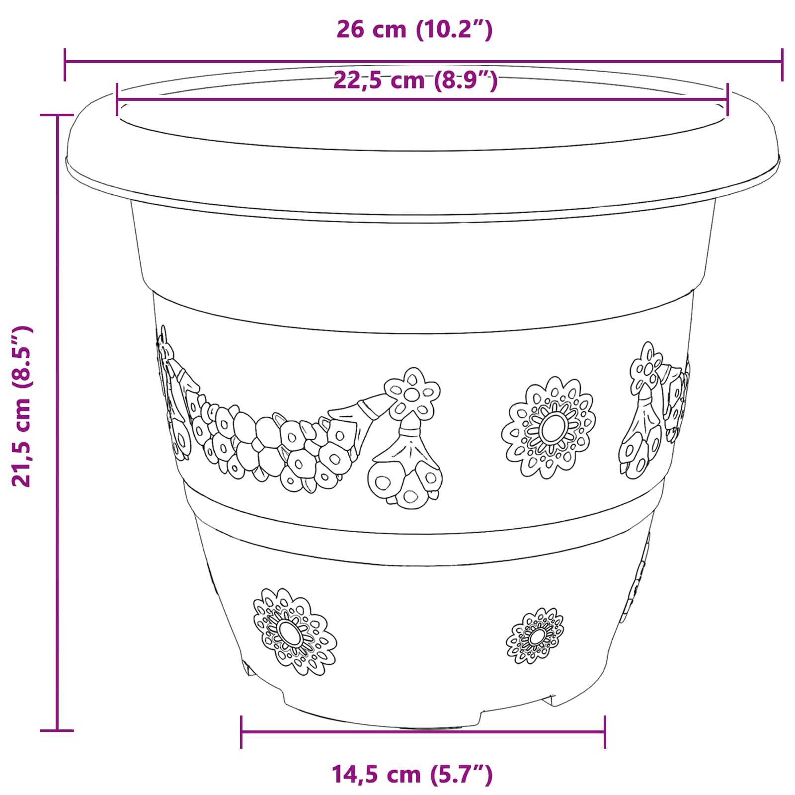 Augalų vazonai 6 vnt. Raudona plyta Ø 26 x 21.5 cm Plastmasė Augalų vazonai 6 vnt. Raudona plyta Ø 26 x 21.5 cm Plastmasė - Image 12