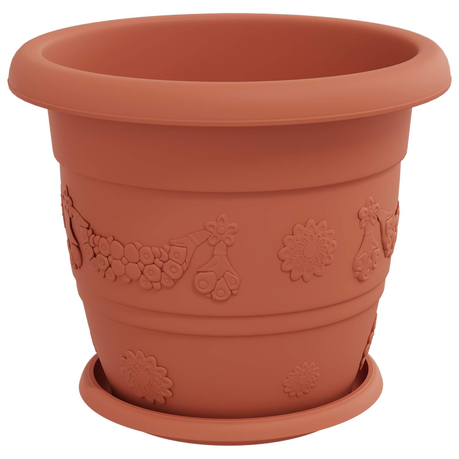 Augalų vazonai 6 vnt. Raudona plyta Ø 30 x 25 cm Plastmasė Augalų vazonai 6 vnt. Raudona plyta Ø 30 x 25 cm Plastmasė - Image 6