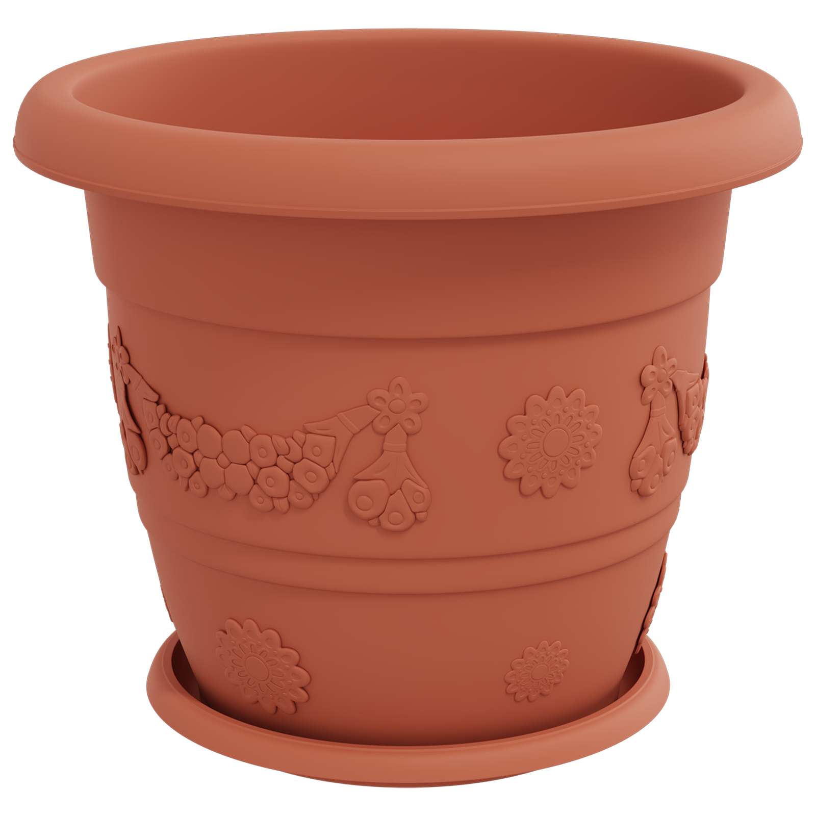 Augalų vazonai 6 vnt. Raudona plyta Ø 34 x 28 cm Plastmasė Augalų vazonai 6 vnt. Raudona plyta Ø 34 x 28 cm Plastmasė - Image 6