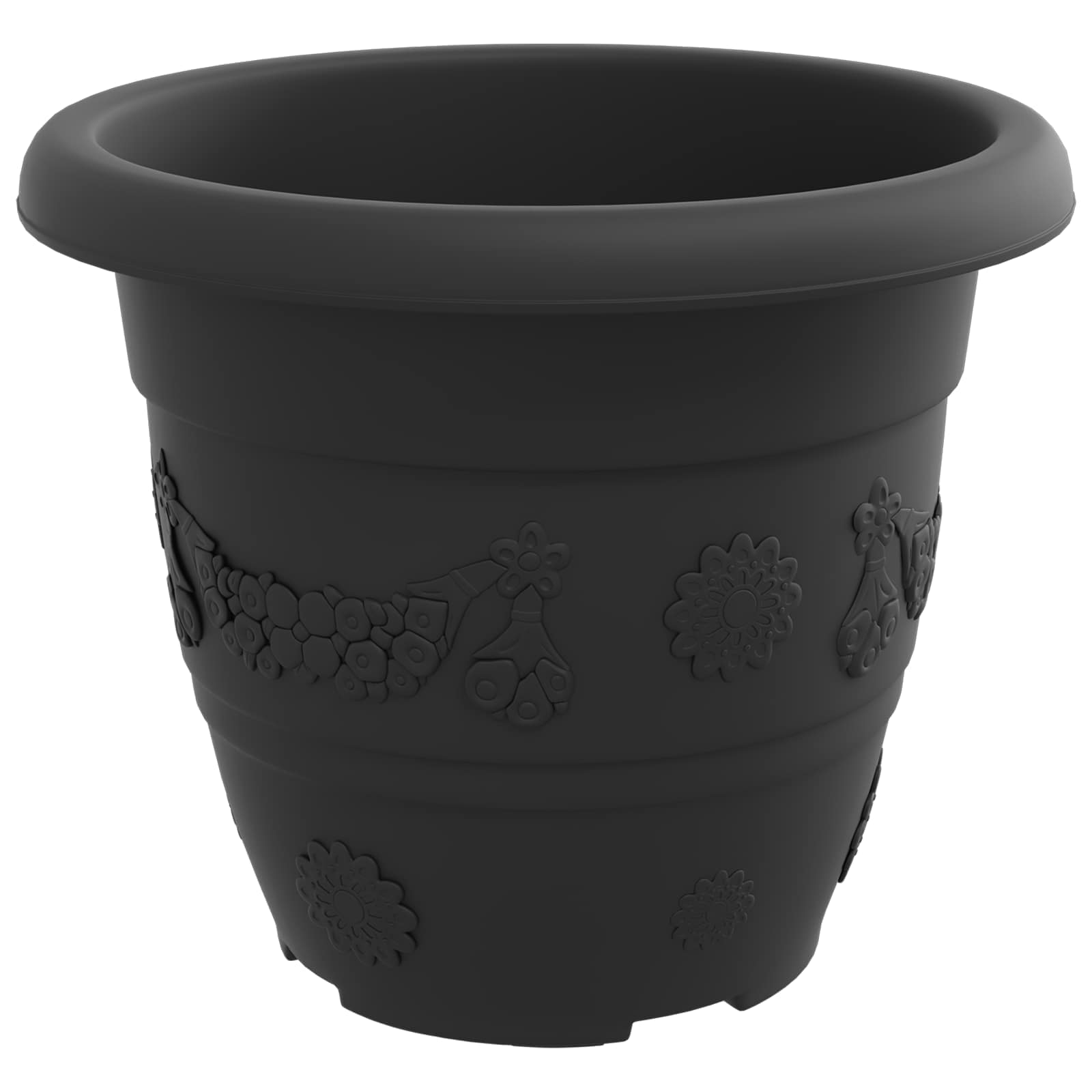 Augalų vazonai 6 vnt. Juoda Ø 22 x 18 cm Plastmasė Augalų vazonai 6 vnt. Juoda Ø 22 x 18 cm Plastmasė - Image 7
