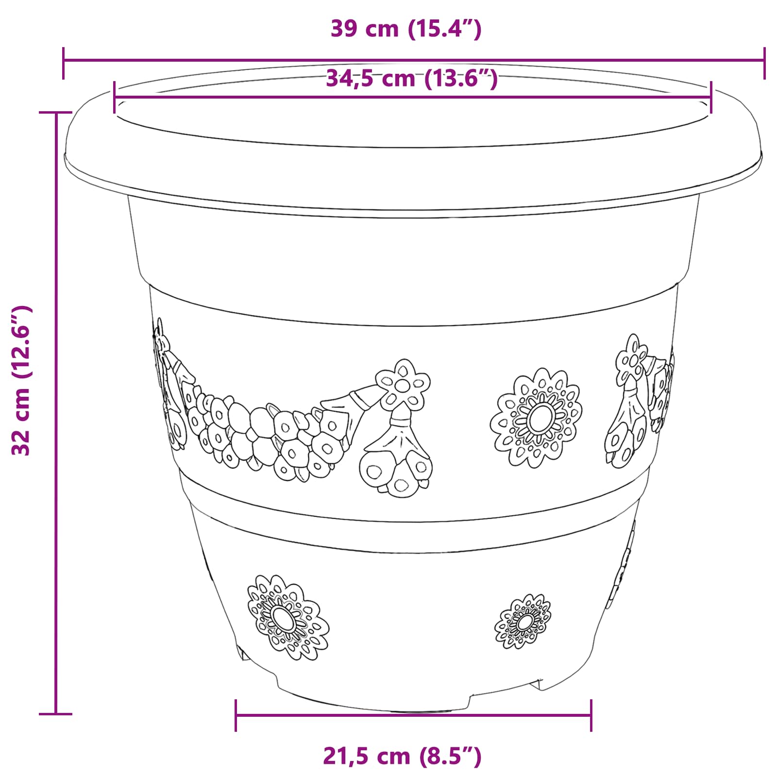 Augalų vazonai 24 vnt. Raudona plyta Ø 39 x 32 cm Plastmasė Augalų vazonai 24 vnt. Raudona plyta Ø 39 x 32 cm Plastmasė - Image 12