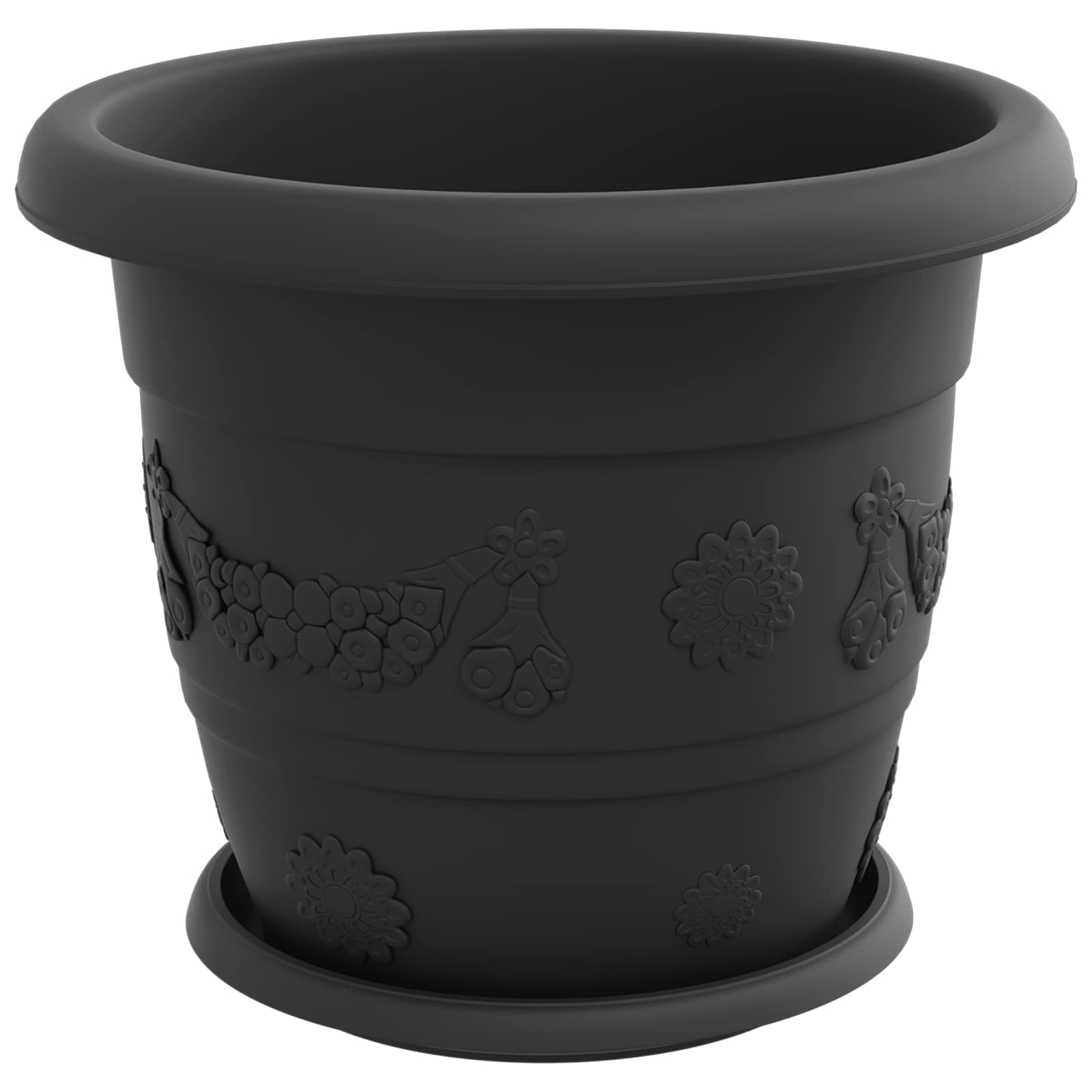 Augalų vazonai 24 vnt. Juoda Ø 30 x 25 cm Plastmasė Augalų vazonai 24 vnt. Juoda Ø 30 x 25 cm Plastmasė - Image 3