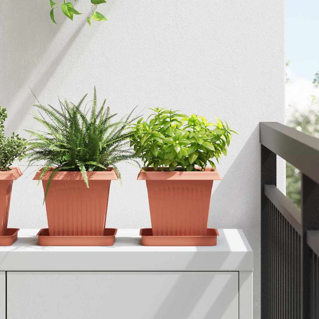 Augalų vazonai 6 vnt. Raudona plyta Plastmasė Augalų vazonai 6 vnt. Raudona plyta Plastmasė - Image 2