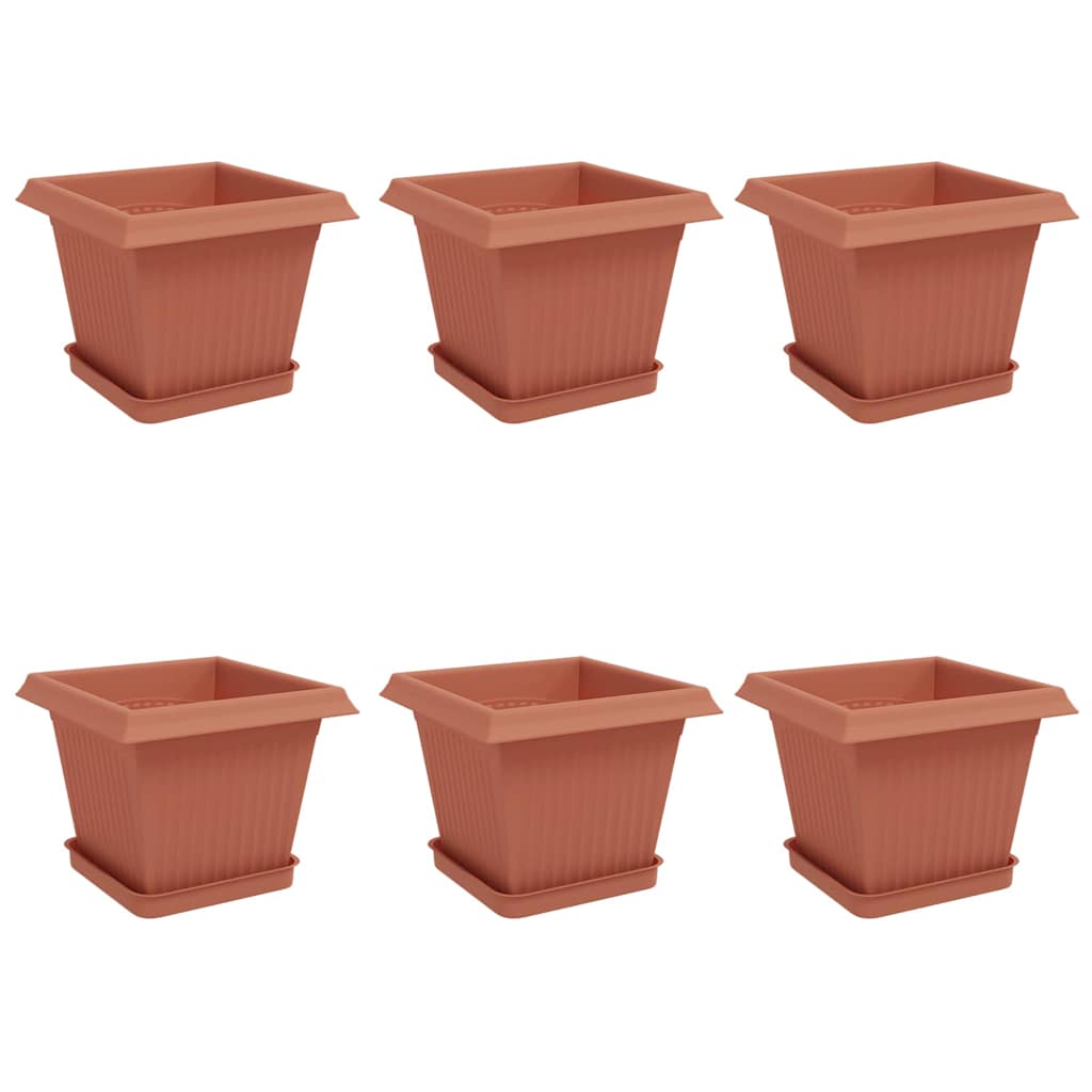 Augalų vazonai 6 vnt. Raudona plyta Plastmasė Augalų vazonai 6 vnt. Raudona plyta Plastmasė - Image 3