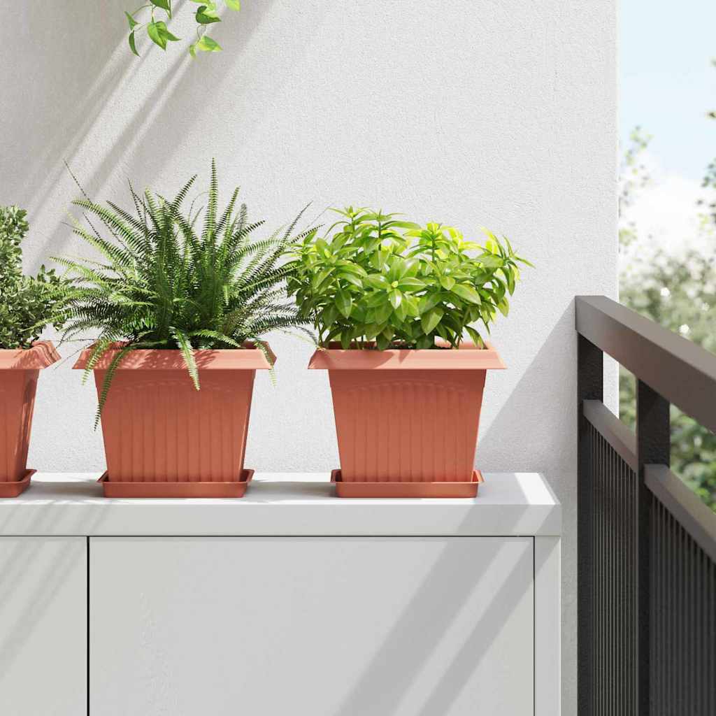 Augalų vazonai 6 vnt. Raudona plyta Plastmasė Augalų vazonai 6 vnt. Raudona plyta Plastmasė - Image 2