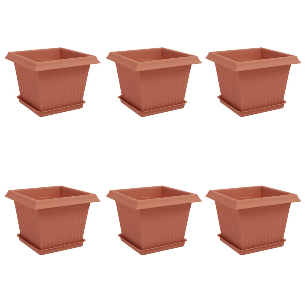 Augalų vazonai 6 vnt. Raudona plyta Plastmasė Augalų vazonai 6 vnt. Raudona plyta Plastmasė - Image 3