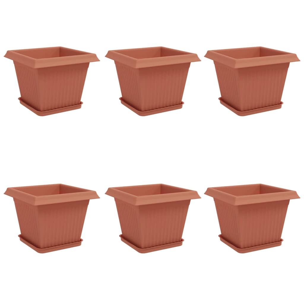 Augalų vazonai 6 vnt. Raudona plyta Plastmasė Augalų vazonai 6 vnt. Raudona plyta Plastmasė - Image 3