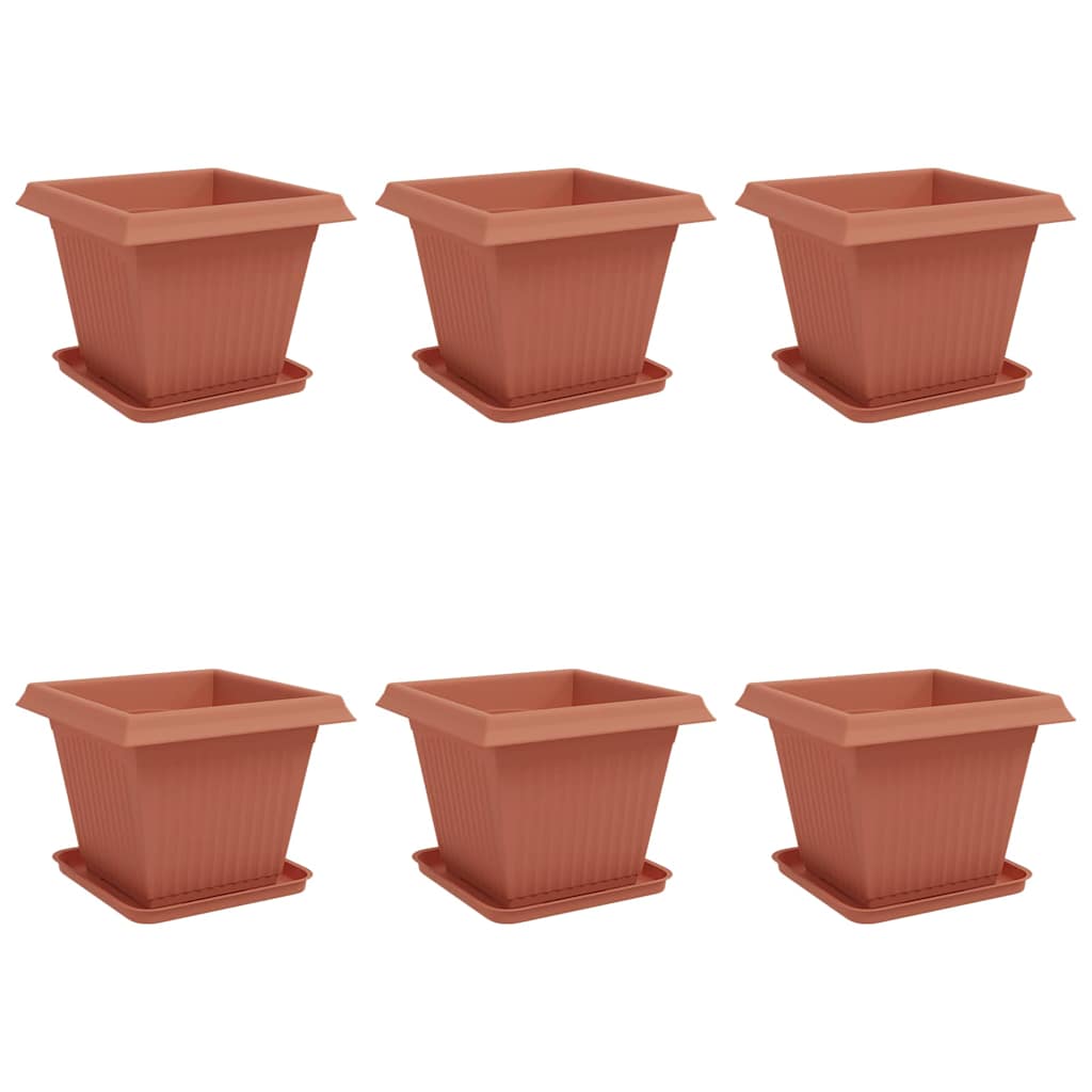Augalų vazonai 6 vnt. Raudona plyta Plastmasė Augalų vazonai 6 vnt. Raudona plyta Plastmasė - Image 3