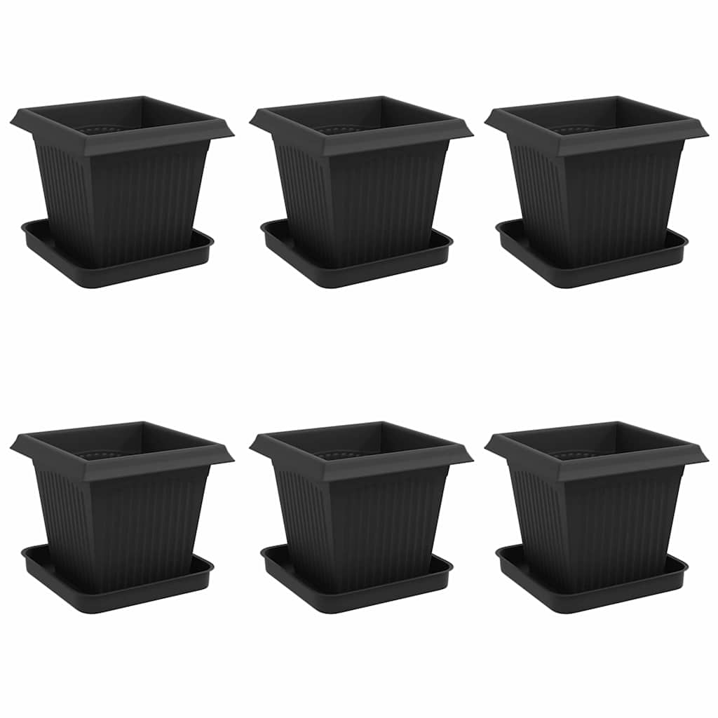 Augalų vazonai 6 vnt. Juoda Plastmasė Augalų vazonai 6 vnt. Juoda Plastmasė - Image 3