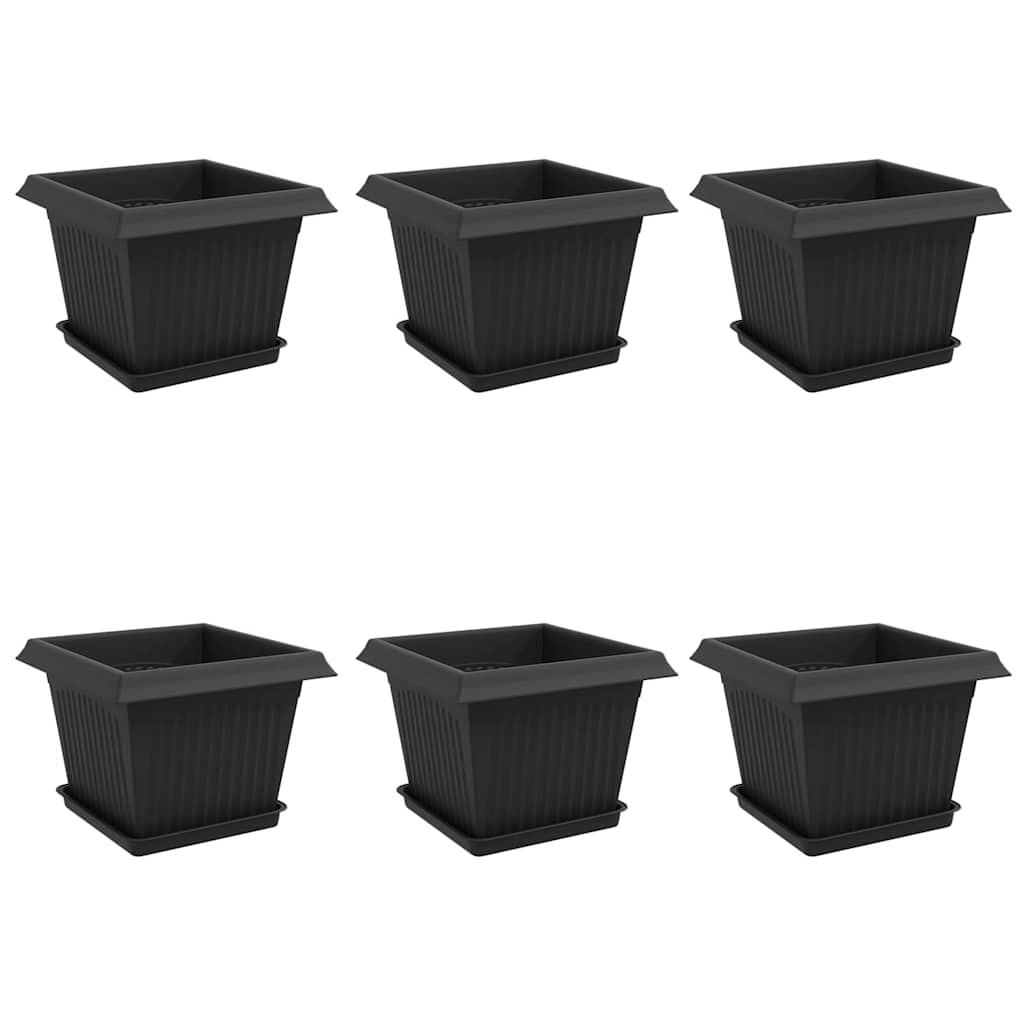 Augalų vazonai 6 vnt. Juoda Plastmasė Augalų vazonai 6 vnt. Juoda Plastmasė - Image 3