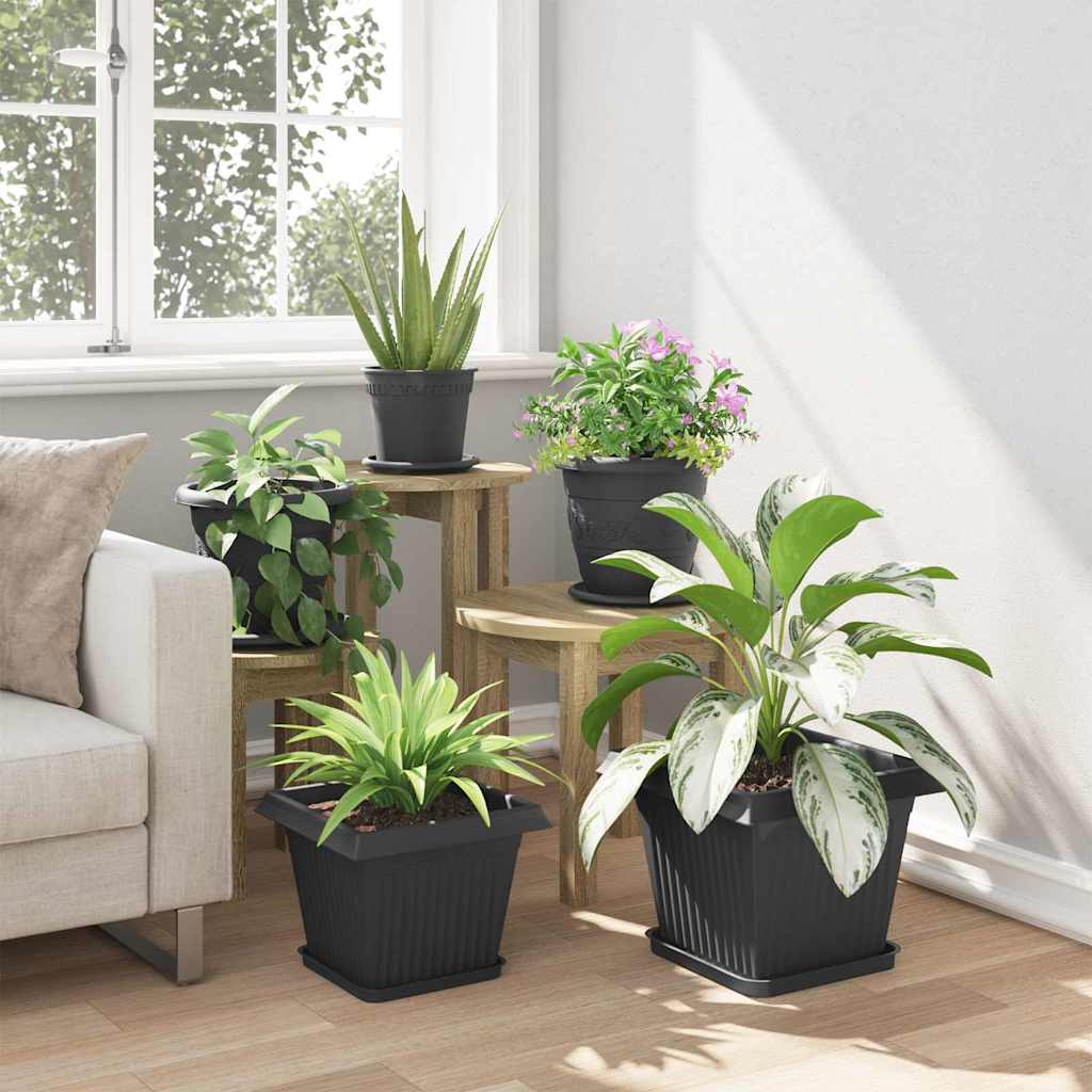 Augalų vazonai 6 vnt. Juoda Plastmasė Augalų vazonai 6 vnt. Juoda Plastmasė - Image 5