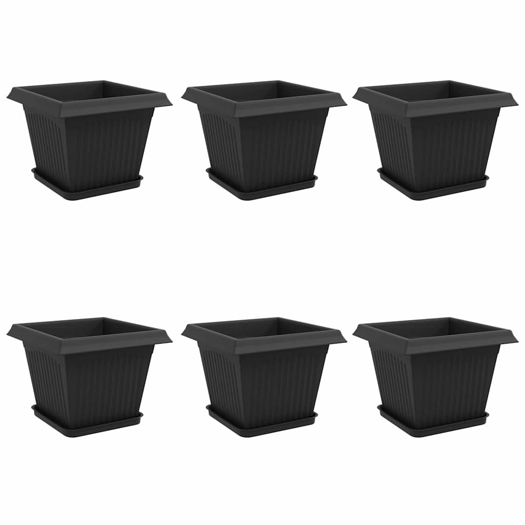 Augalų vazonai 6 vnt. Juoda Plastmasė Augalų vazonai 6 vnt. Juoda Plastmasė - Image 3