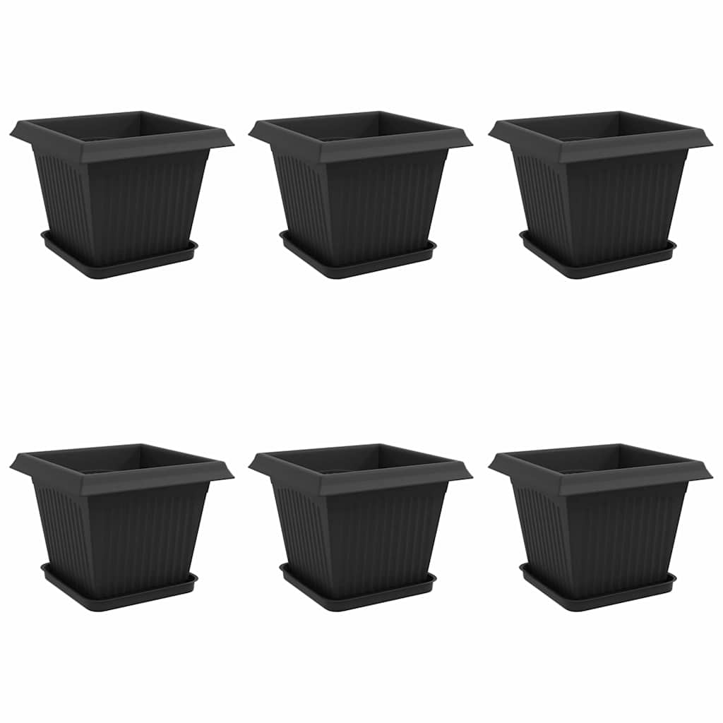 Augalų vazonai 6 vnt. Juoda Plastmasė Augalų vazonai 6 vnt. Juoda Plastmasė - Image 3