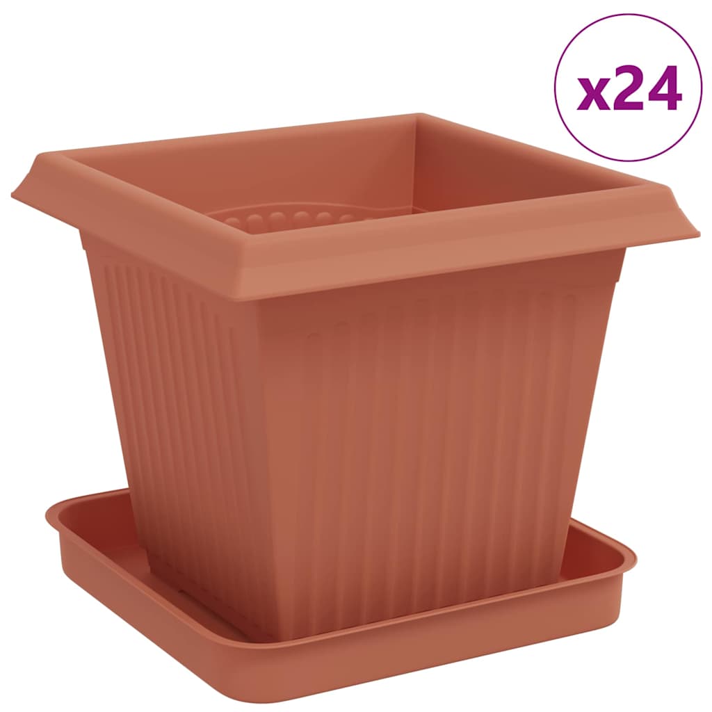 Augalų vazonai 24 vnt. Raudona plyta Plastmasė Augalų vazonai 24 vnt. Raudona plyta Plastmasė - Image 3