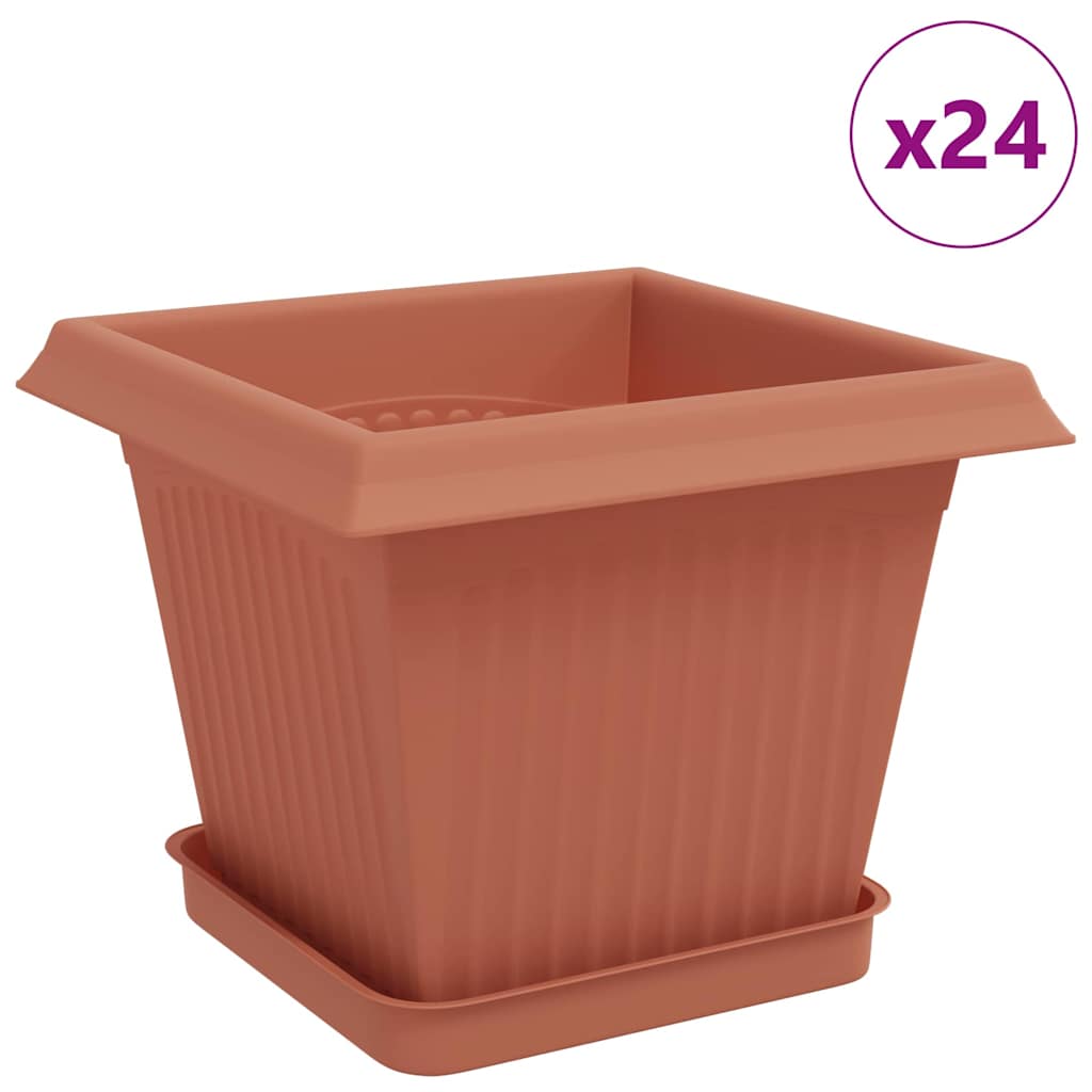 Augalų vazonai 24 vnt. Raudona plyta Plastmasė Augalų vazonai 24 vnt. Raudona plyta Plastmasė - Image 3