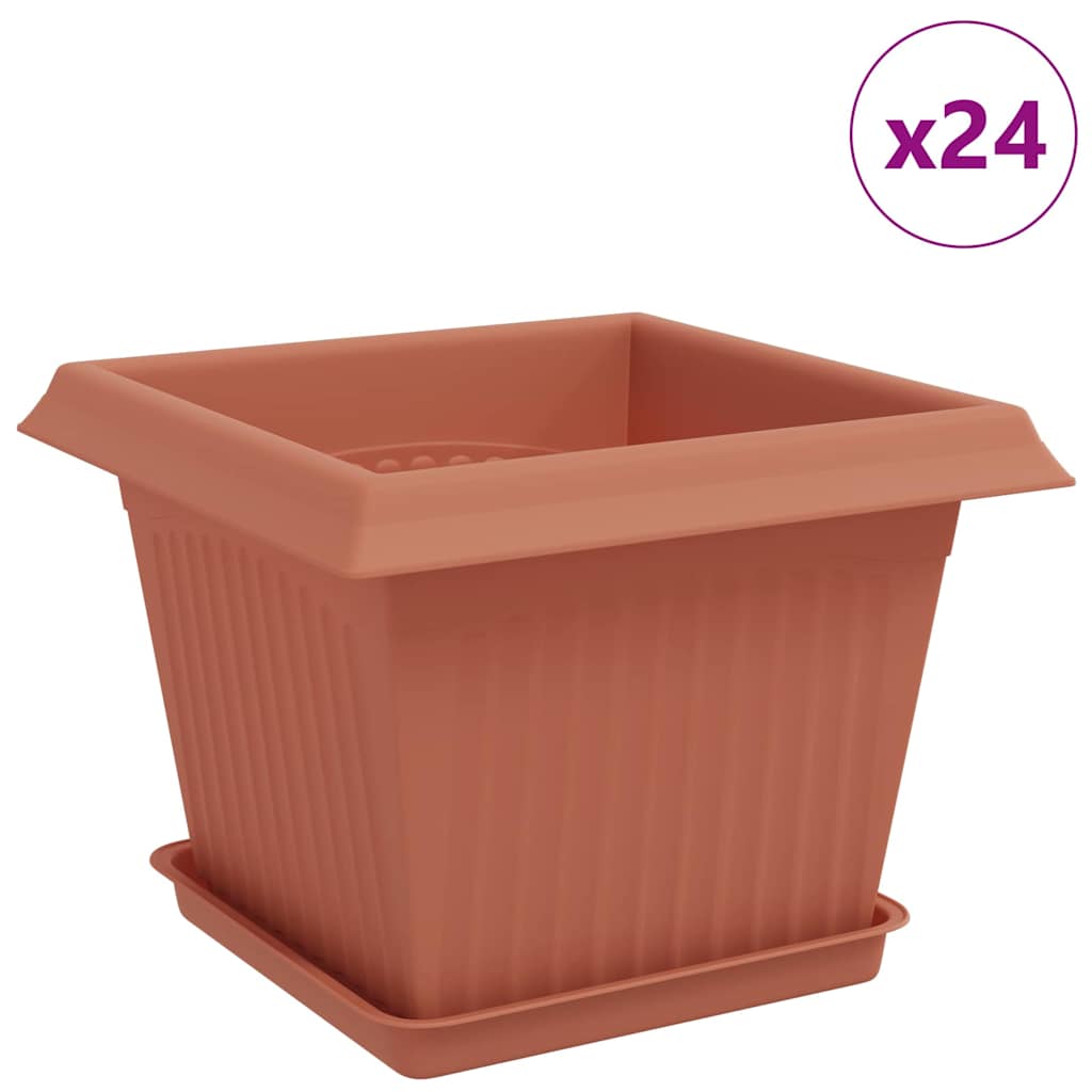 Augalų vazonai 24 vnt. Raudona plyta Plastmasė Augalų vazonai 24 vnt. Raudona plyta Plastmasė - Image 3