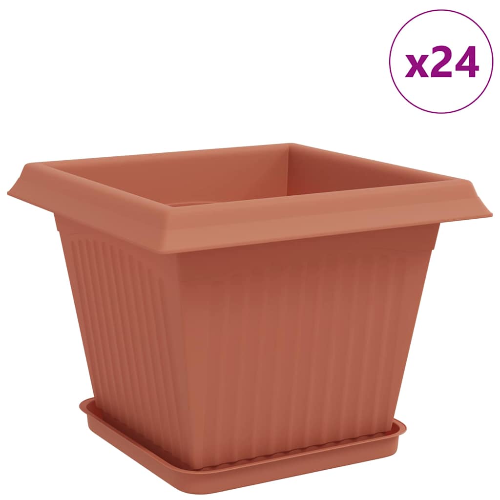 Augalų vazonai 24 vnt. Raudona plyta Plastmasė Augalų vazonai 24 vnt. Raudona plyta Plastmasė - Image 3
