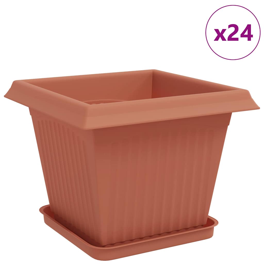 Augalų vazonai 24 vnt. Raudona plyta Plastmasė Augalų vazonai 24 vnt. Raudona plyta Plastmasė - Image 3