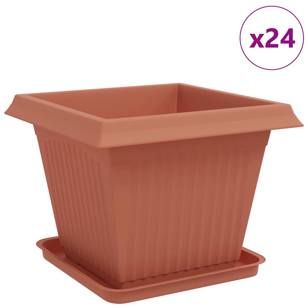 Augalų vazonai 24 vnt. Raudona plyta Plastmasė Augalų vazonai 24 vnt. Raudona plyta Plastmasė - Image 3
