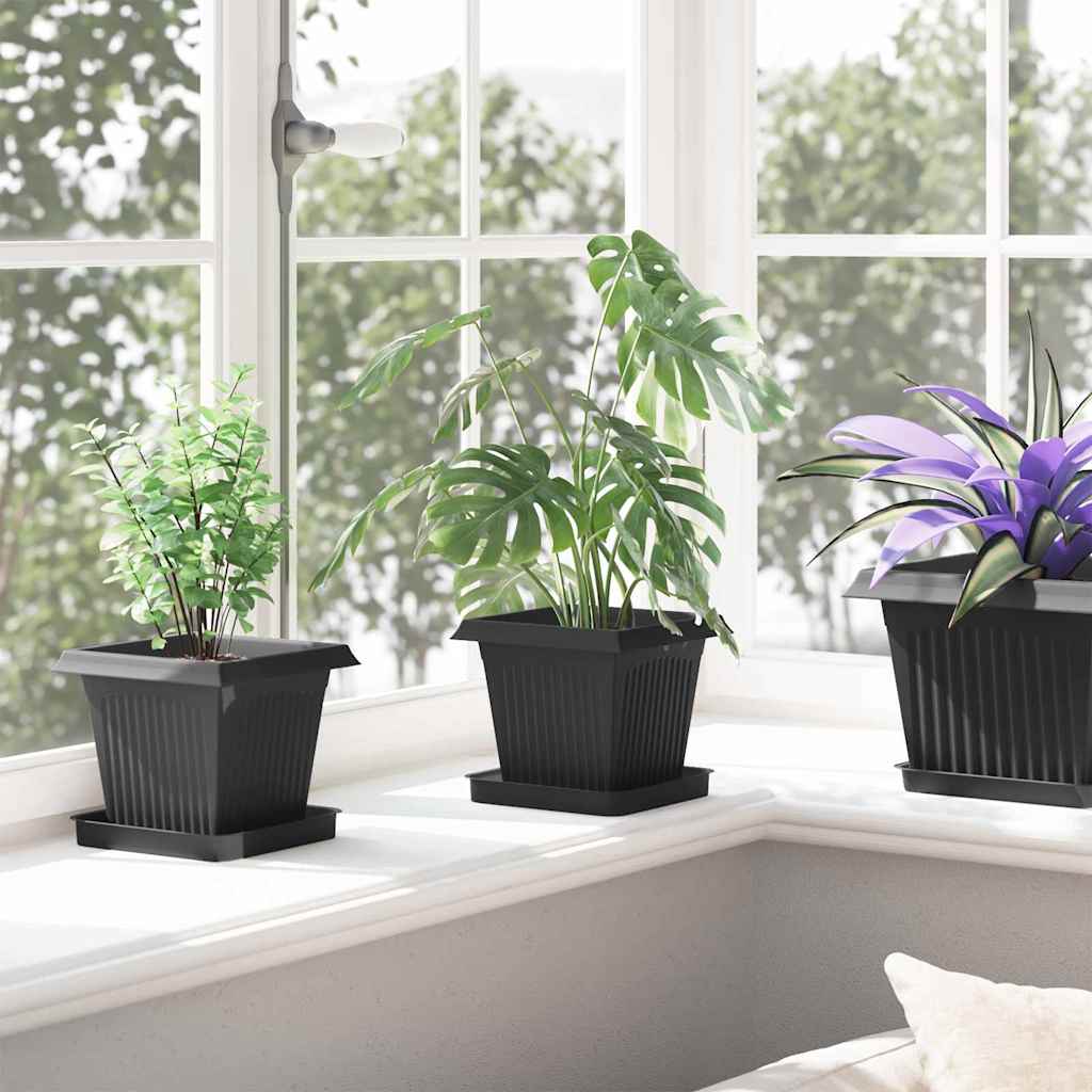 Augalų vazonai 24 vnt. Juoda Plastmasė Augalų vazonai 24 vnt. Juoda Plastmasė - Image 5