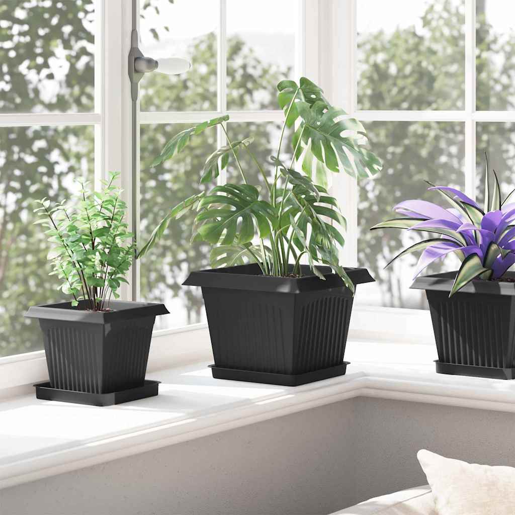 Augalų vazonai 24 vnt. Juoda Plastmasė Augalų vazonai 24 vnt. Juoda Plastmasė - Image 5