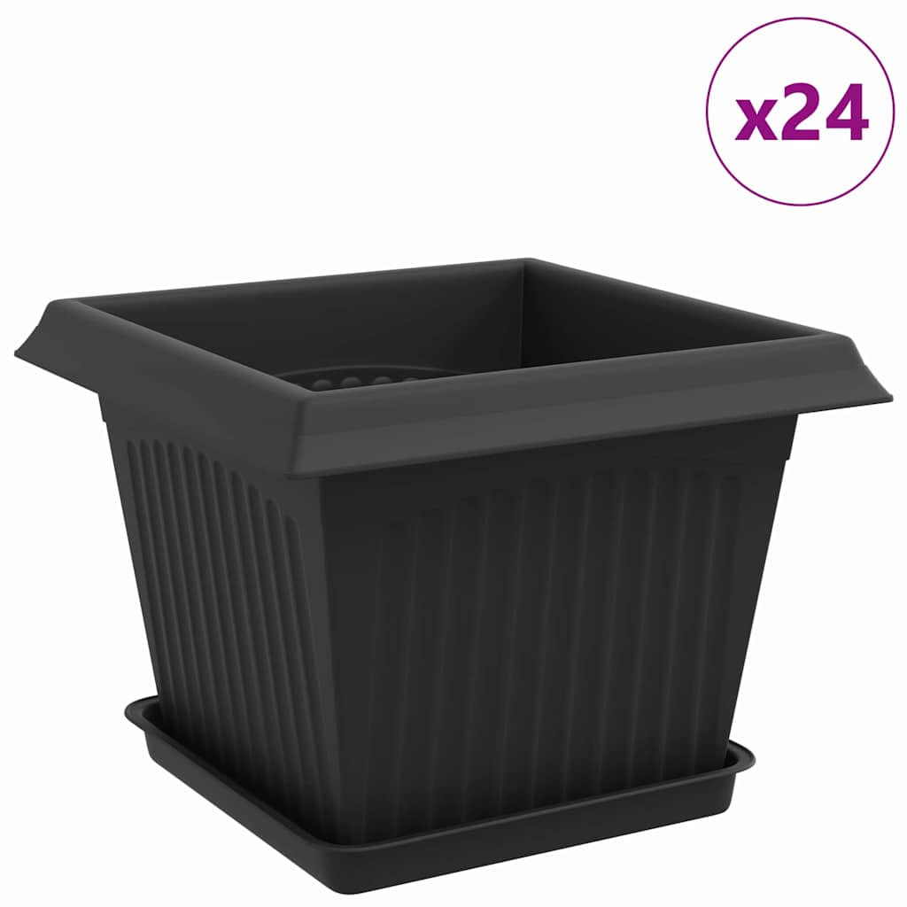 Augalų vazonai 24 vnt. Juoda Plastmasė Augalų vazonai 24 vnt. Juoda Plastmasė - Image 3